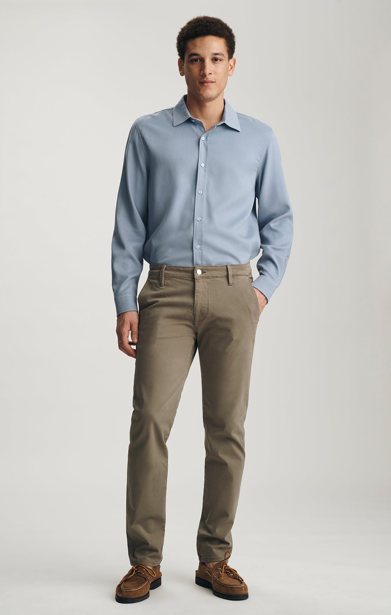 MILTON SLIM STRAIGHT CHINO IN OIL GREEN TWILL - Mavi Jeans