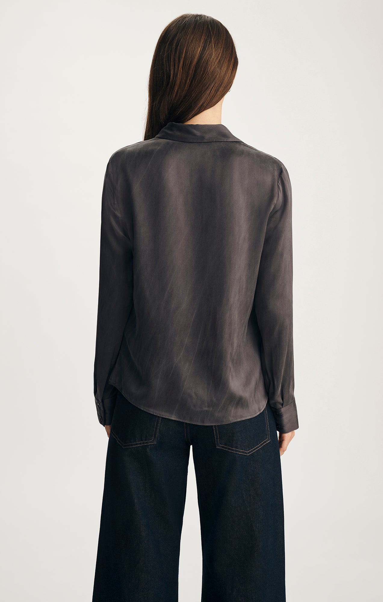 EDITION SILK BUTTON-UP SHIRT IN PHANTOM