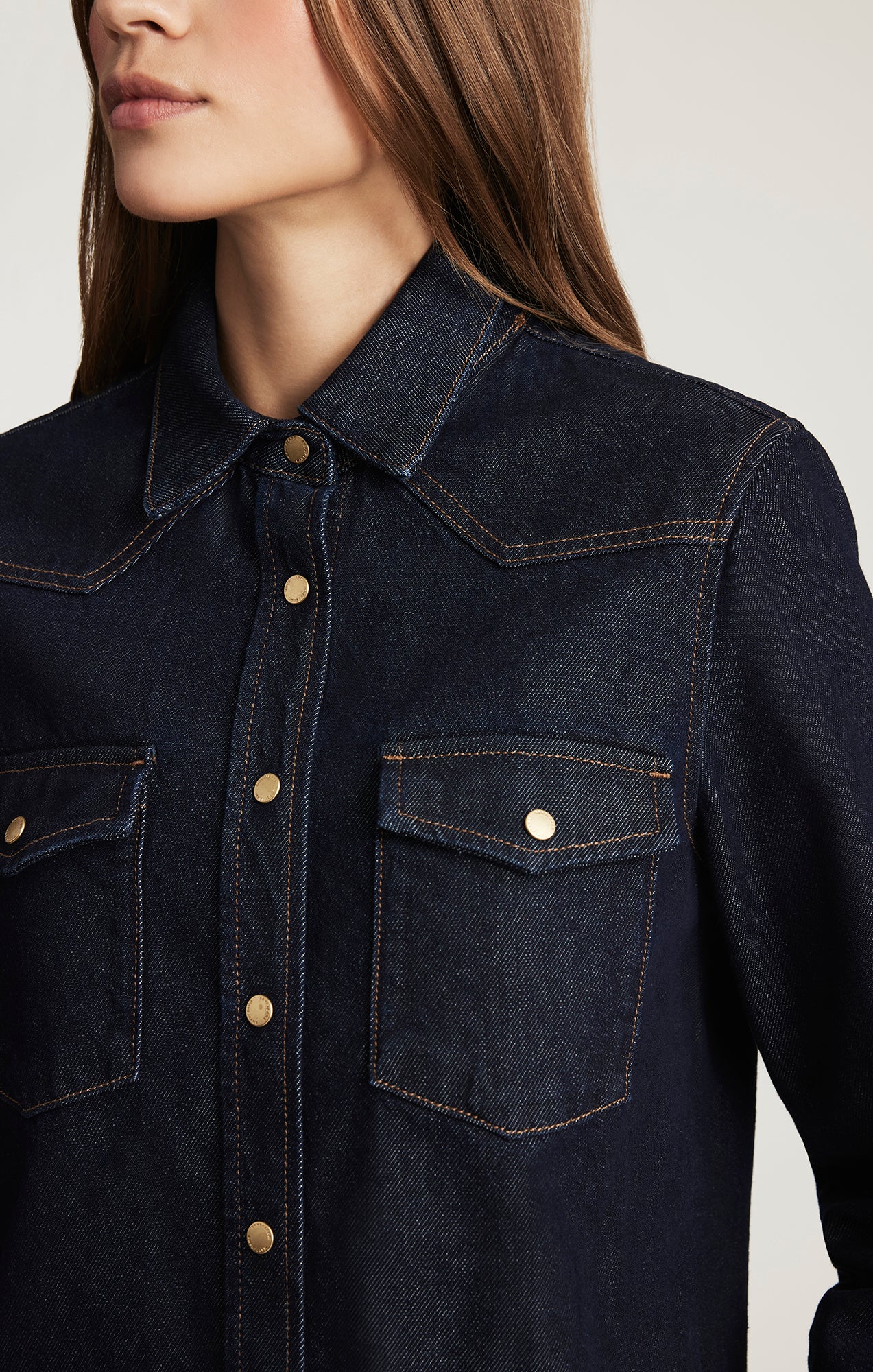 ANGELA DENIM SHIRT IN RINSE CLASSIC BLUE - Mavi Jeans