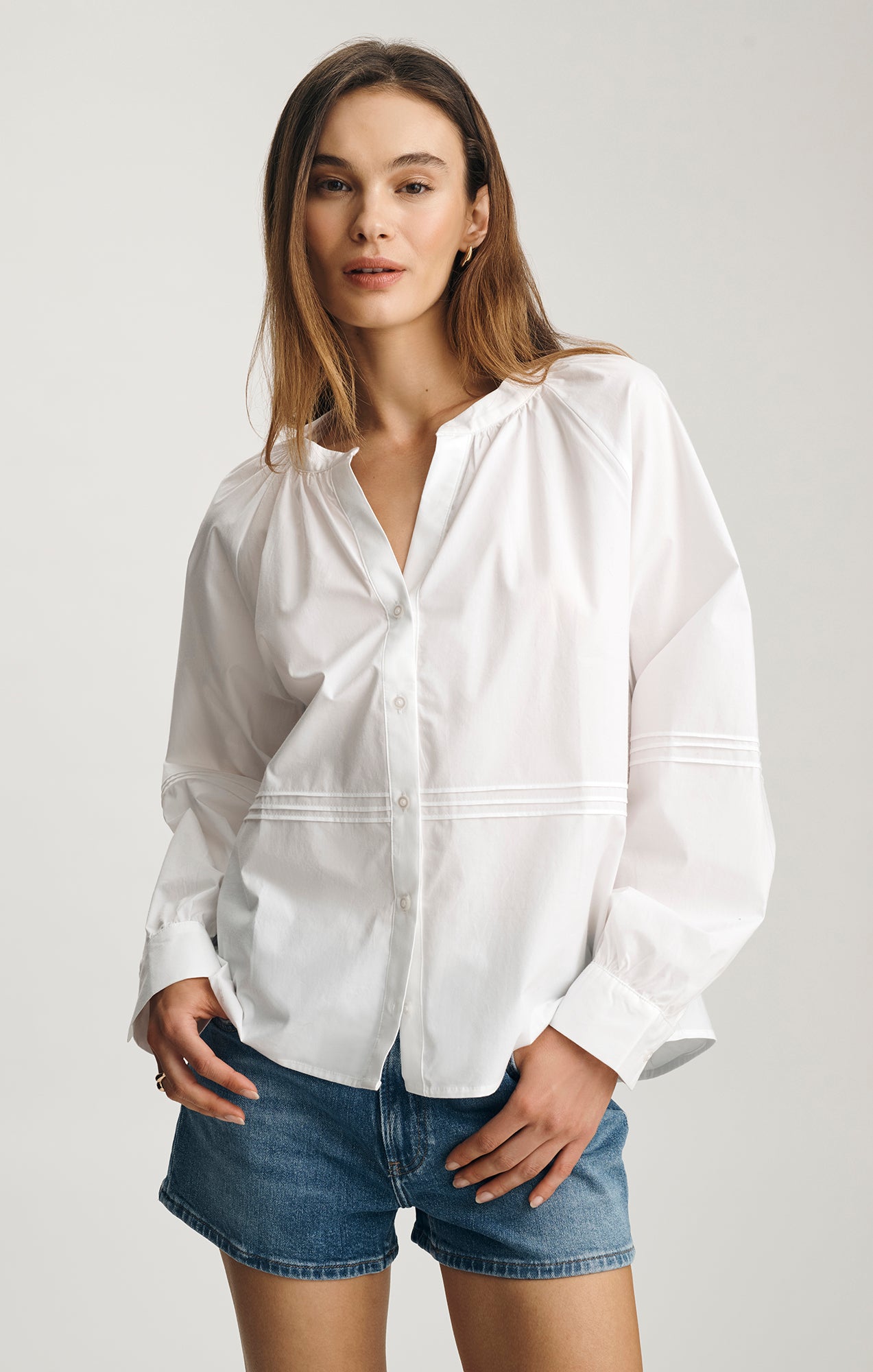 Mavi Women's Pintuck Balloon Sleeve Shirt In White – Mavi Canada