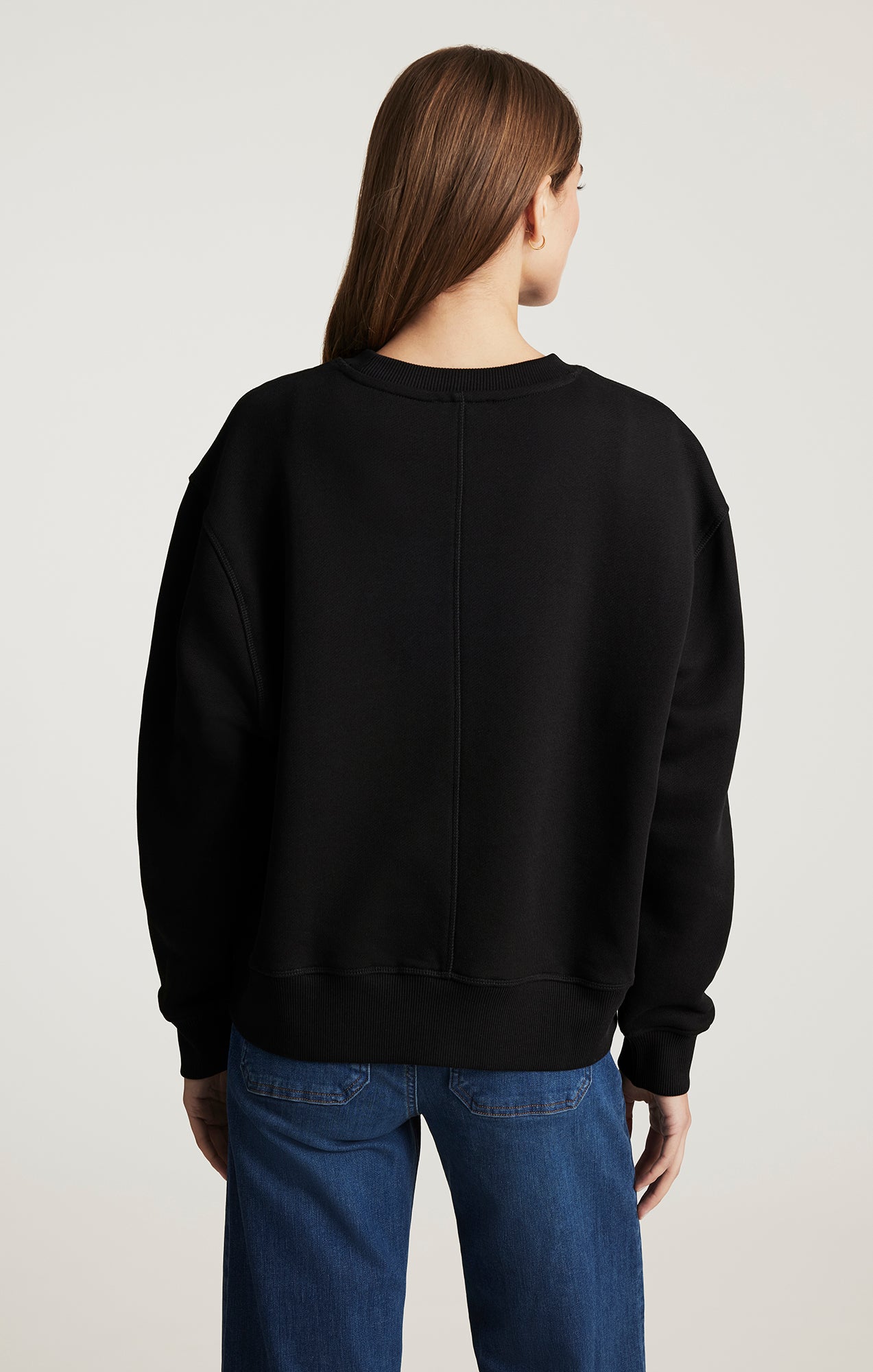 CREW NECK SWEATSHIRT IN BLACK - Mavi Jeans