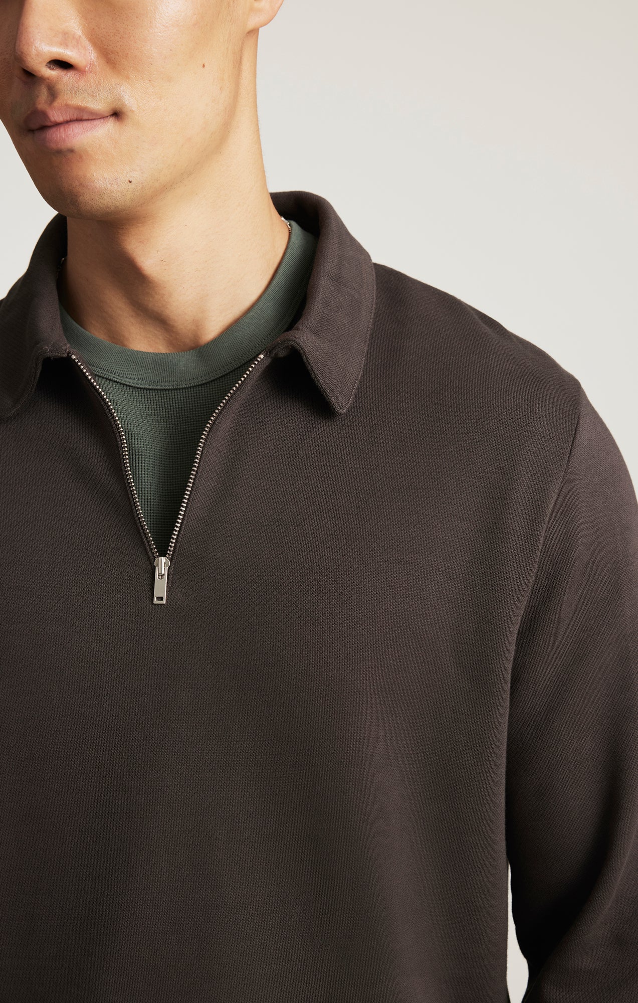 HALF ZIP SWEATSHIRT IN AFTER DARK - Mavi Jeans