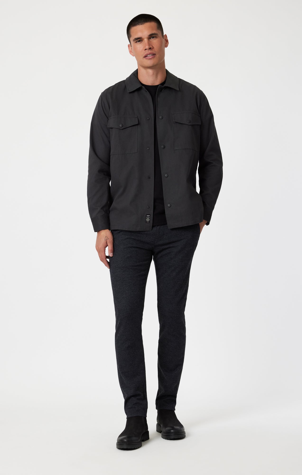 MILTON SLIM STRAIGHT CHINO IN NAVY HERRINGBONE - Mavi Jeans