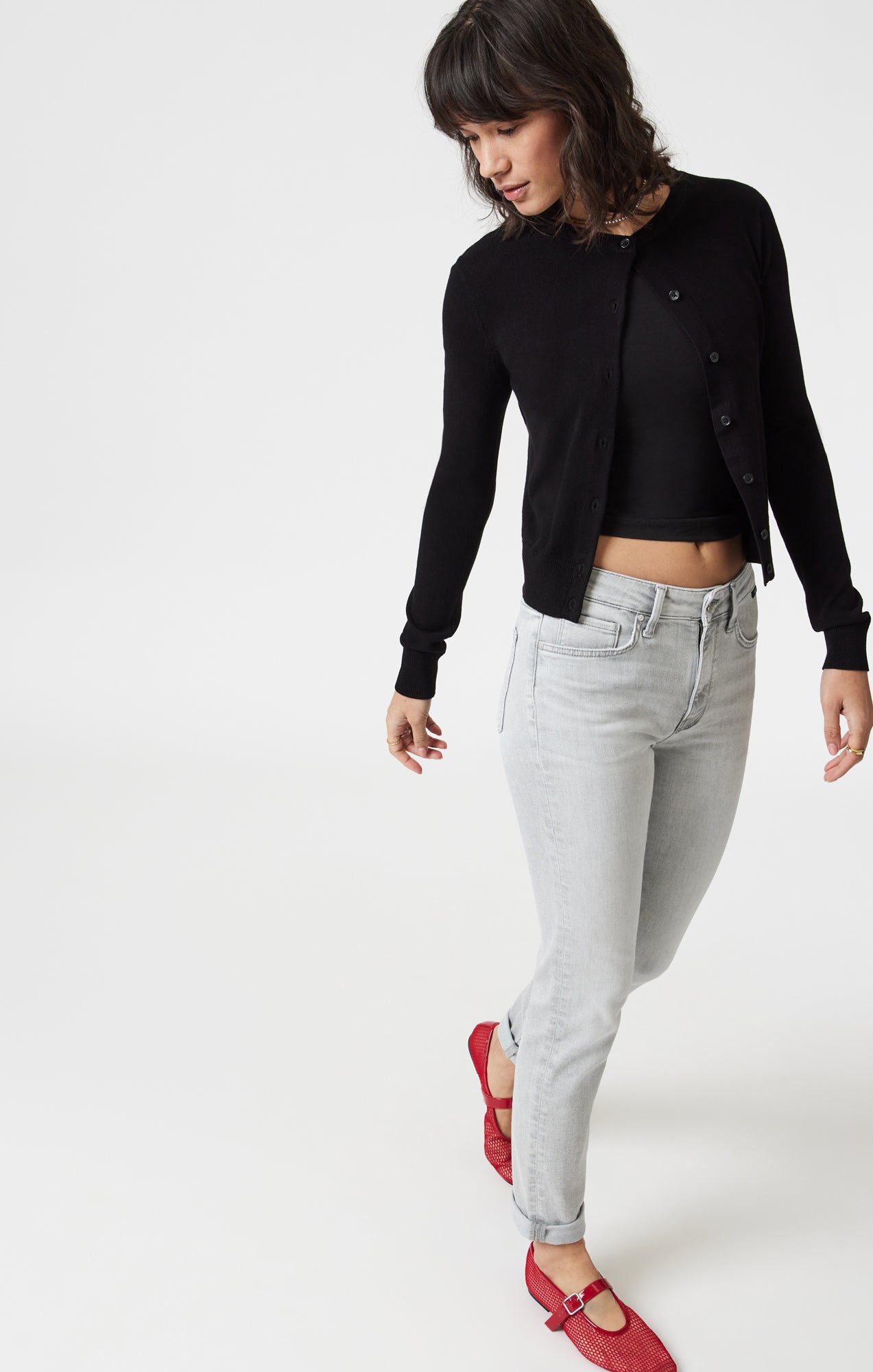 KATHLEEN SLIM BOYFRIEND IN ICE GREY FEATHER BLUE - Mavi Jeans