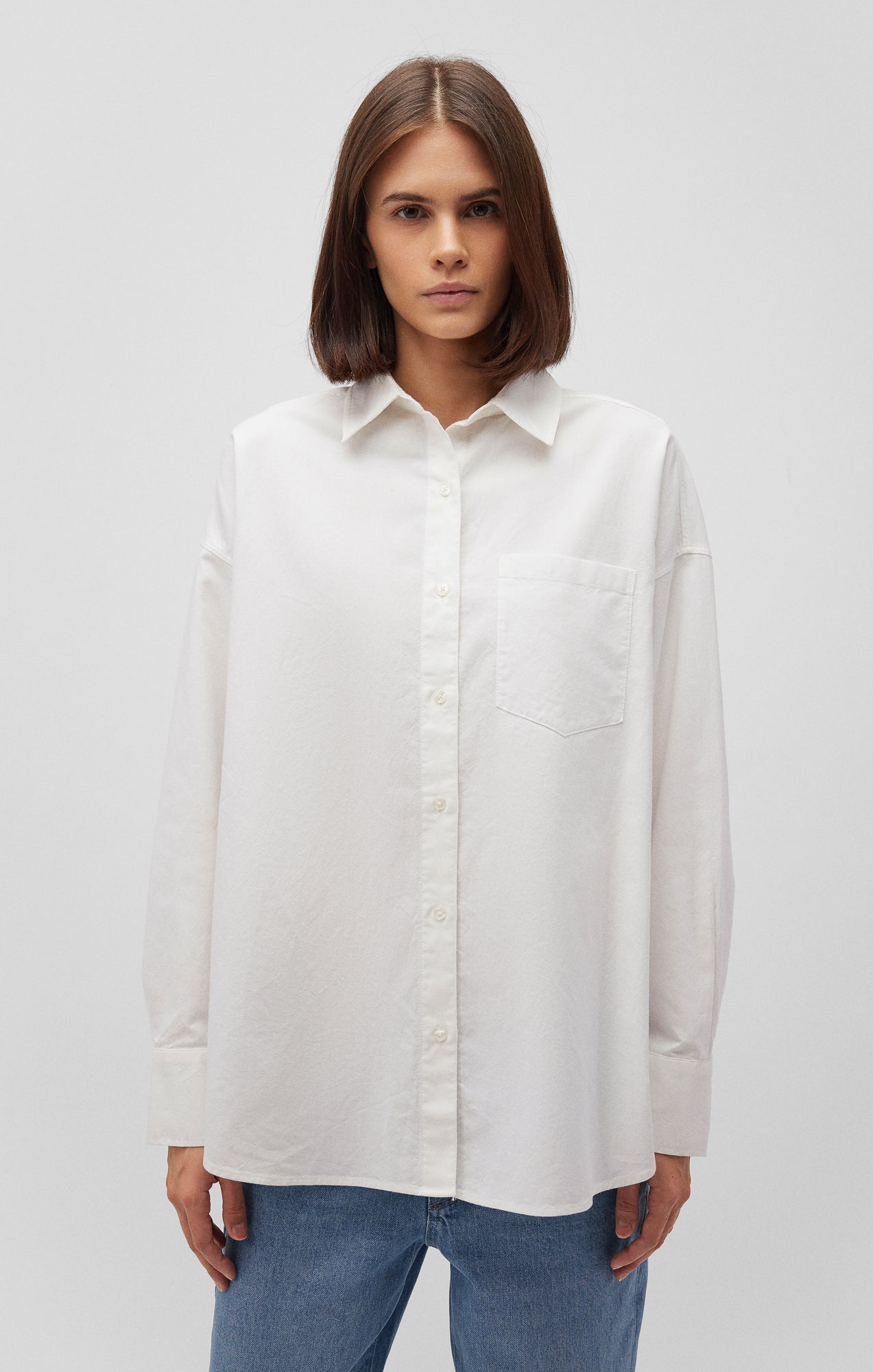 Mavi Women's One Pocket Button-Up Shirt In White – Mavi Canada