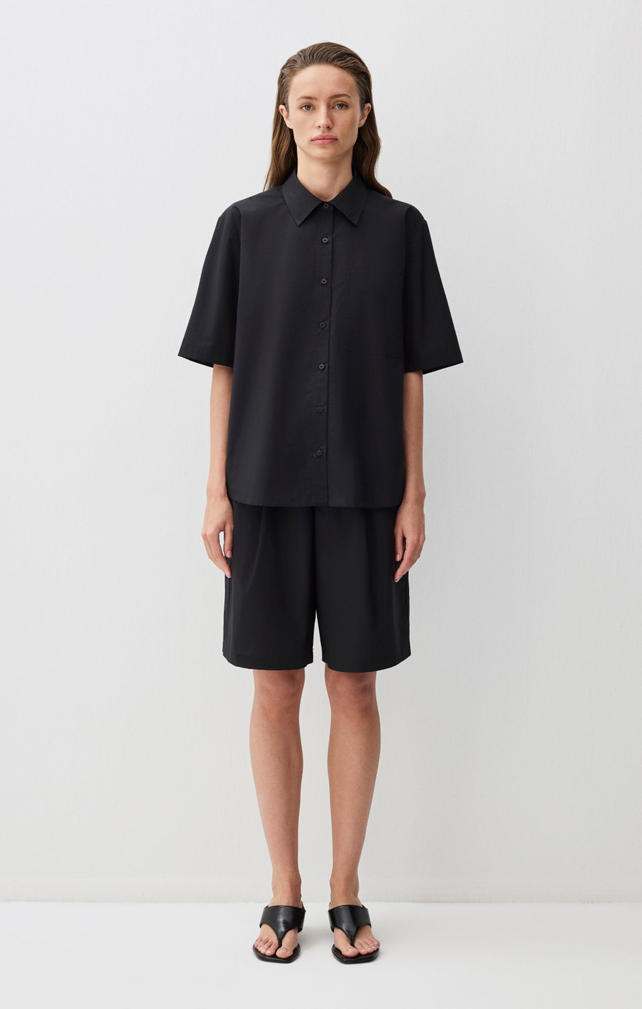 OVERSIZED STRUCTURED SHIRT IN BLACK - Mavi Jeans