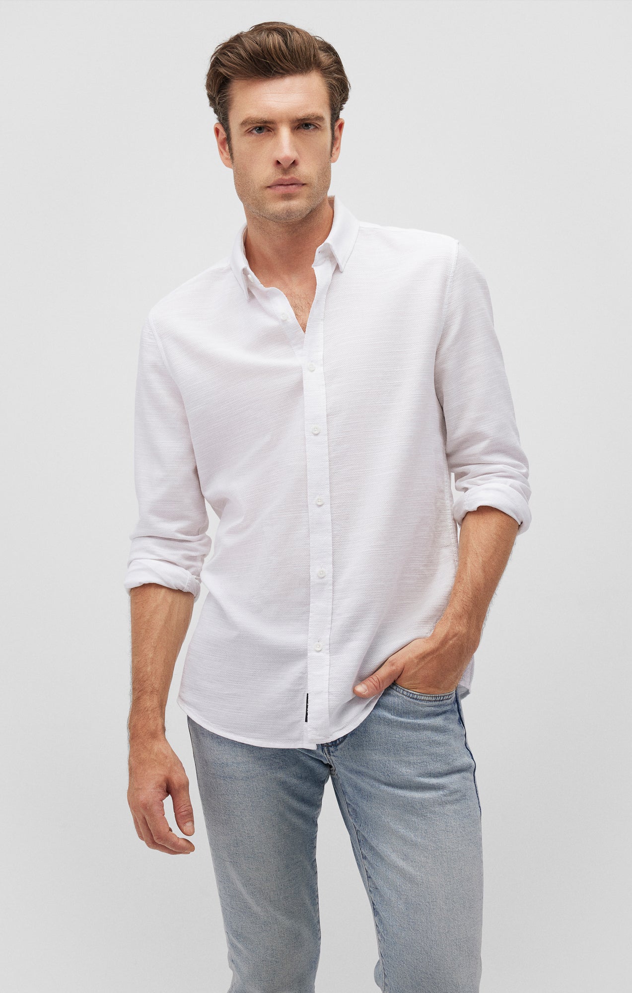 KEN BUTTON-UP SHIRT IN ANTIQUE WHITE - Mavi Jeans
