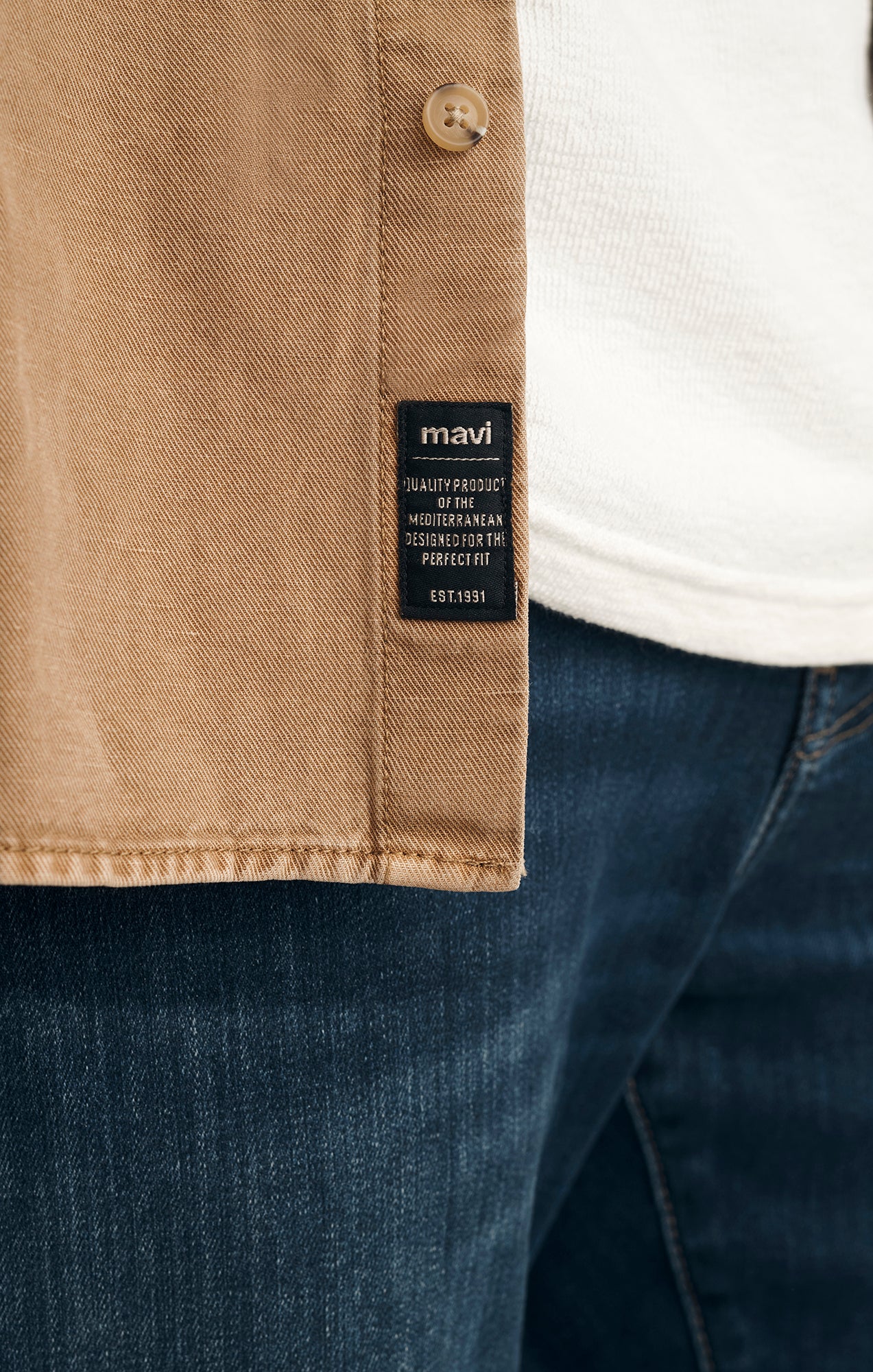 TENCEL™ ONE POCKET BUTTON-UP SHIRT IN TIGER'S EYE - Mavi Jeans