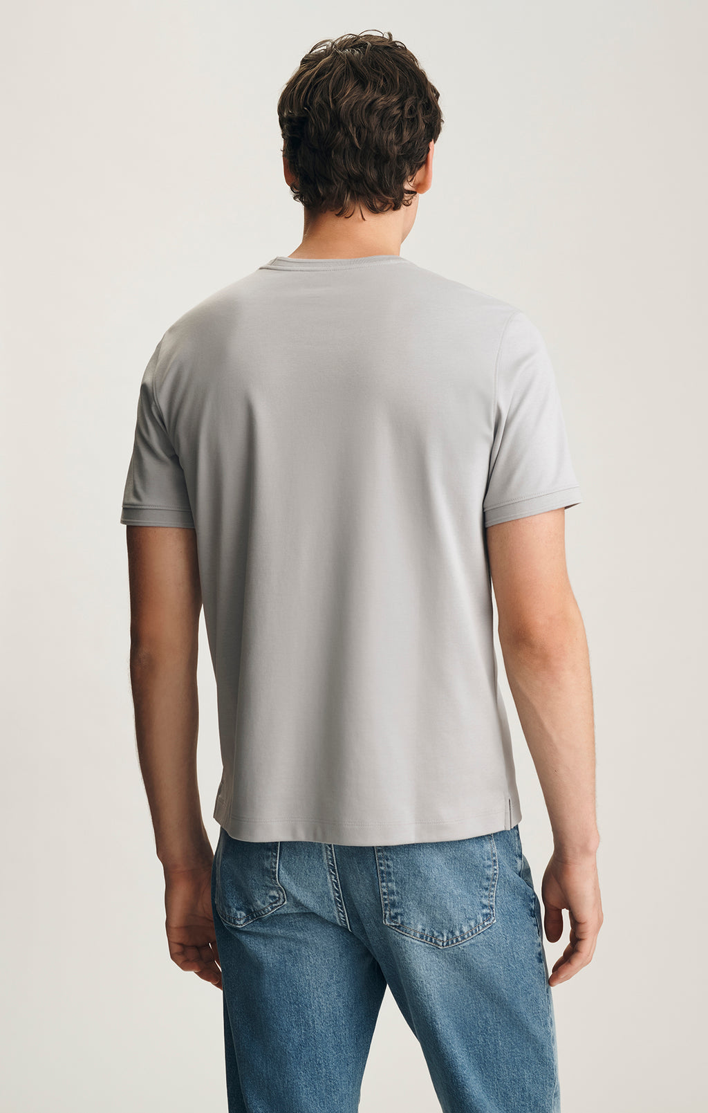 INTERLOCK CREW NECK T-SHIRT IN ALLOY - Mavi Jeans