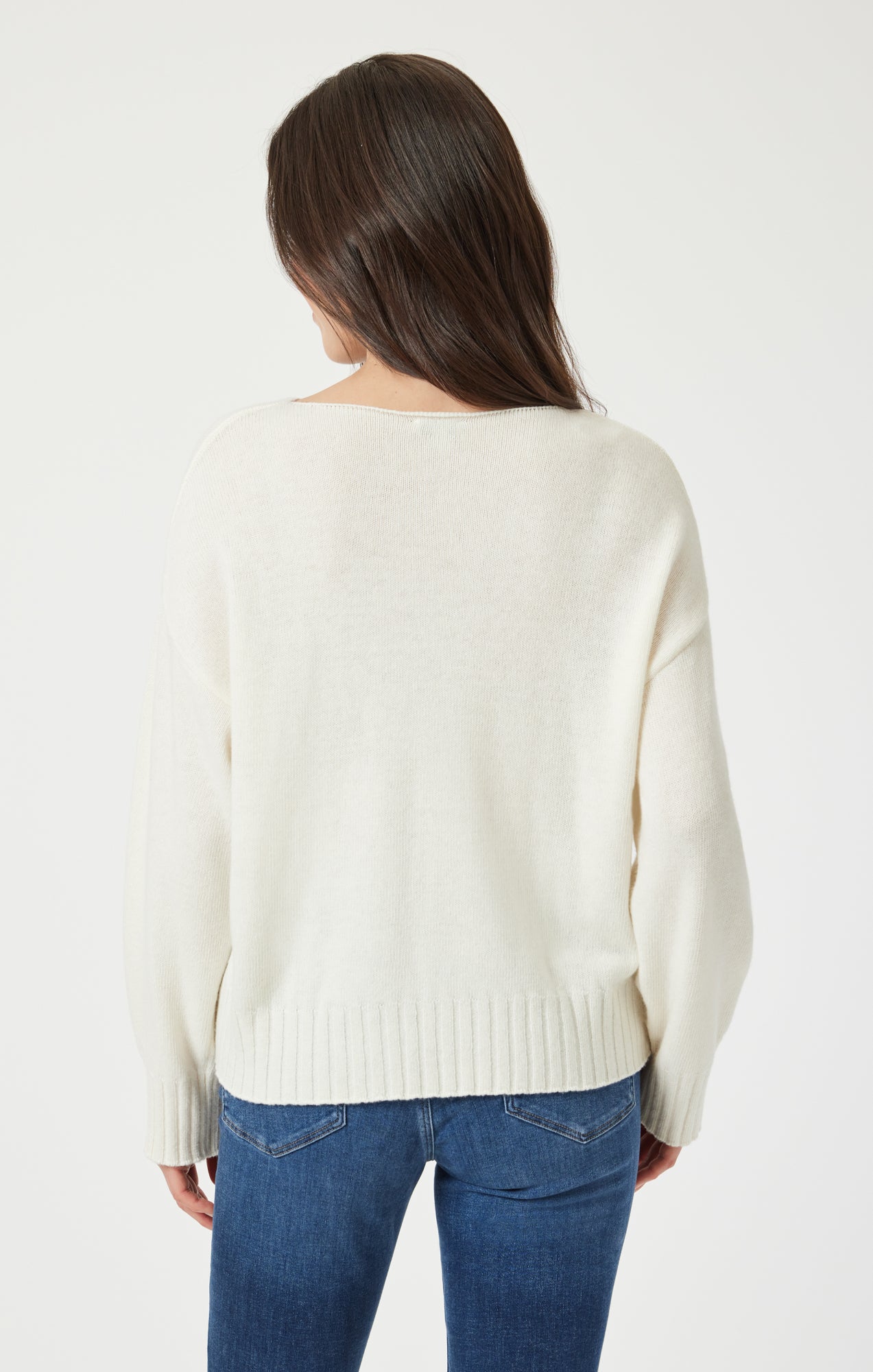 BOAT NECK SWEATER IN ANTIQUE WHITE - Mavi Jeans