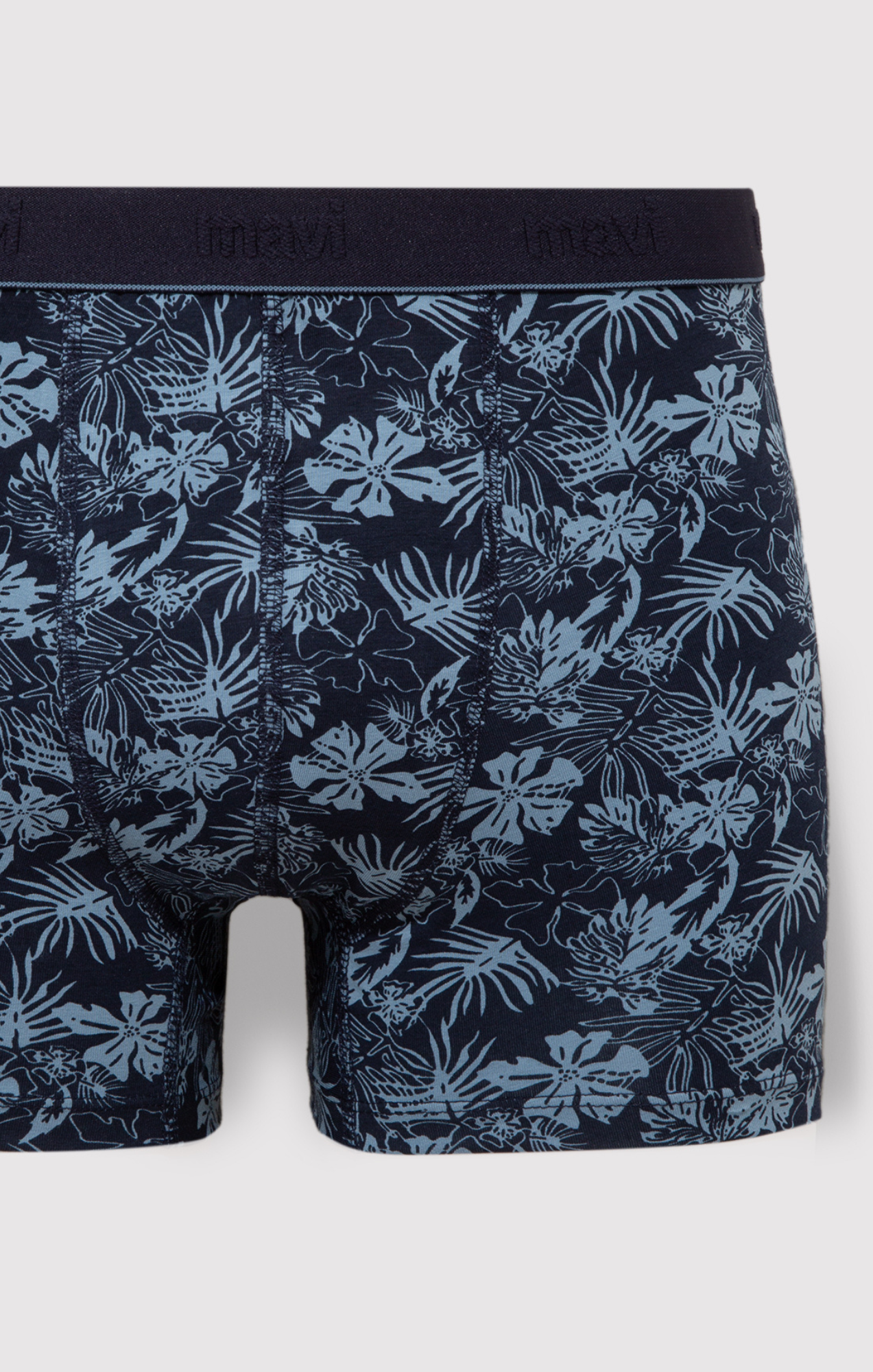 LEAF PRINT BOXER BRIEFS IN NAVY