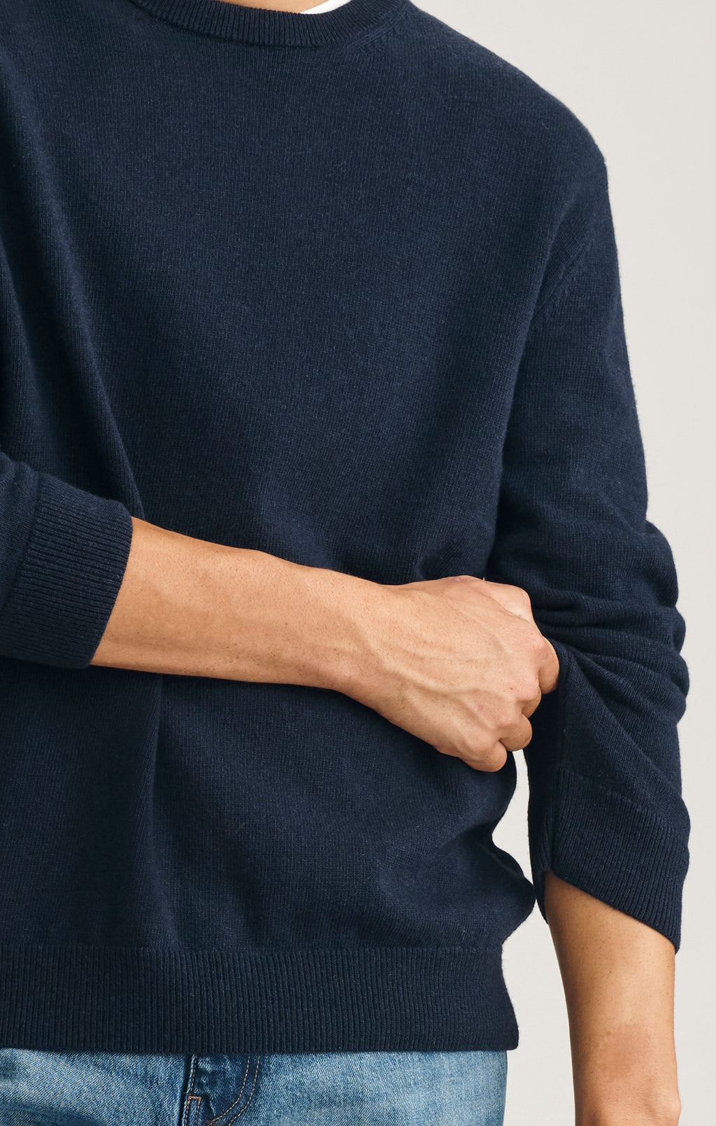 CREW NECK SWEATER IN TOTAL ECLIPSE