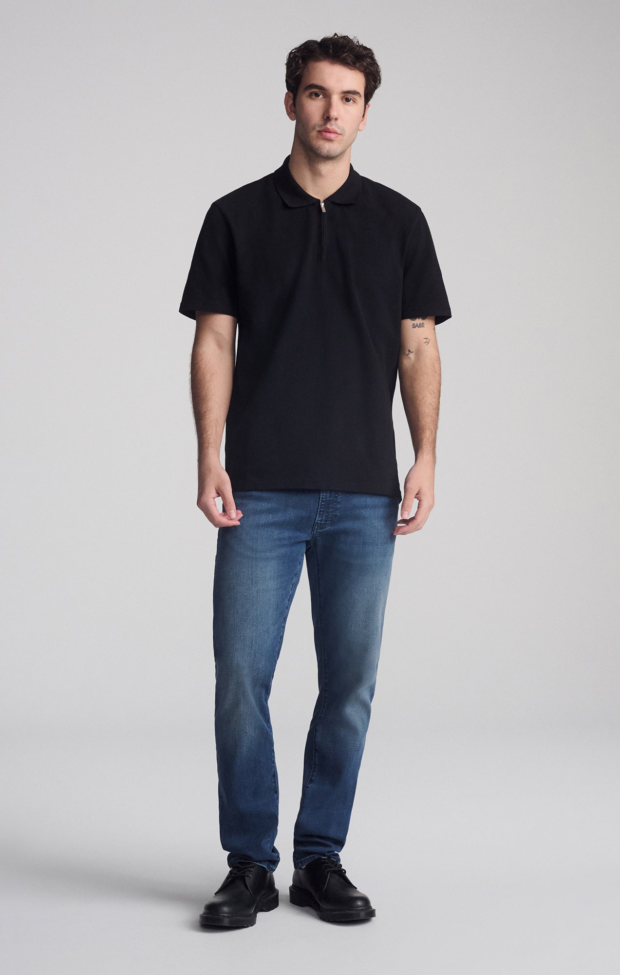 Mavi Men's Quarter Zip Polo Shirt In Black – Mavi Canada