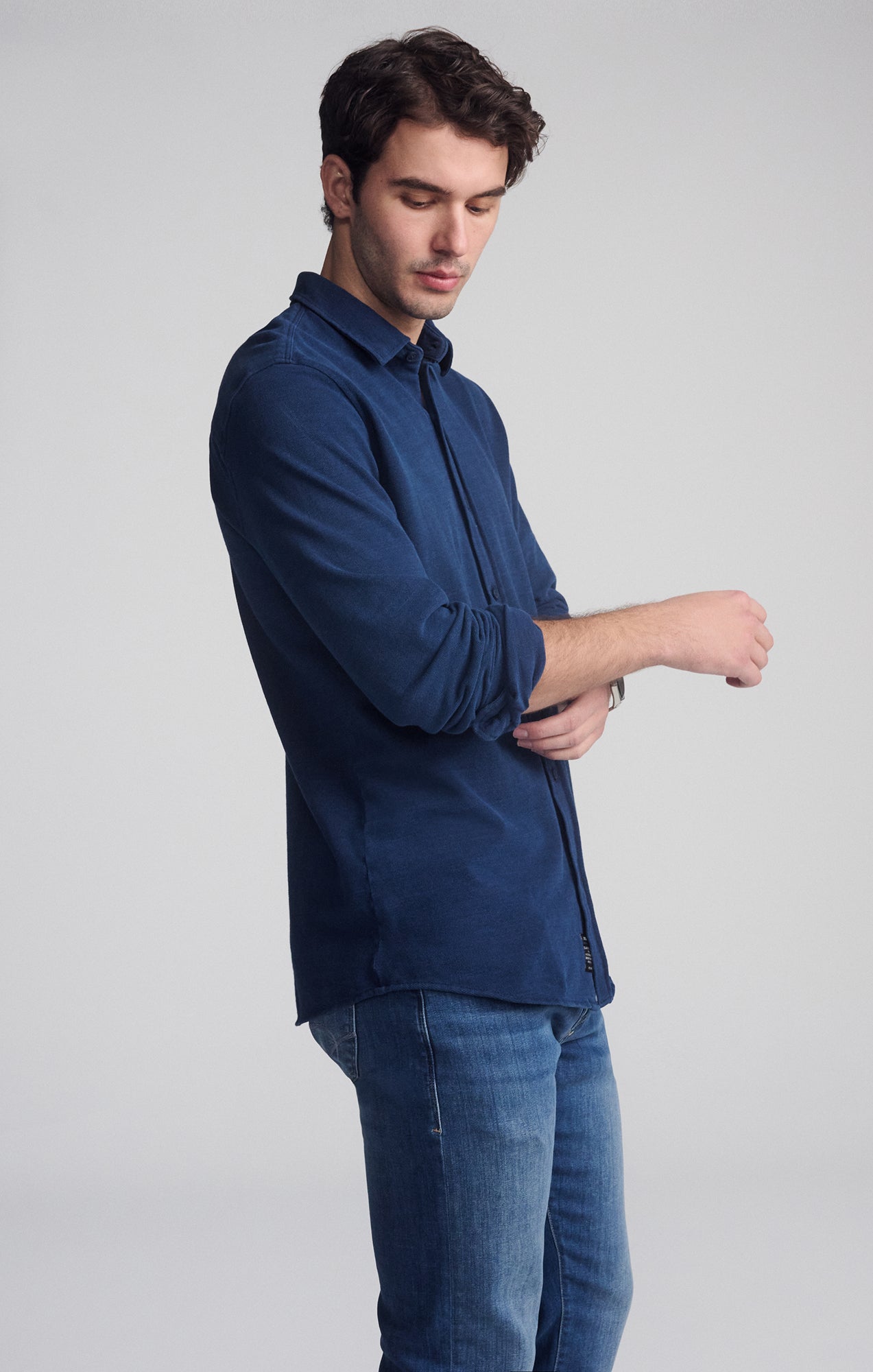LONG SLEEVE BUTTON-DOWN SHIRT IN INDIGO - Mavi Jeans