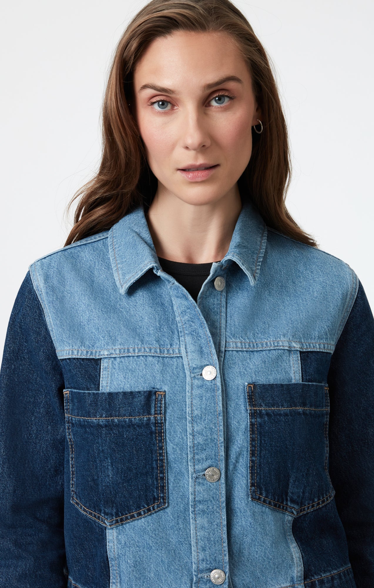 TANYA DENIM JACKET IN MIX BLUE BLOCKING - Mavi Jeans
