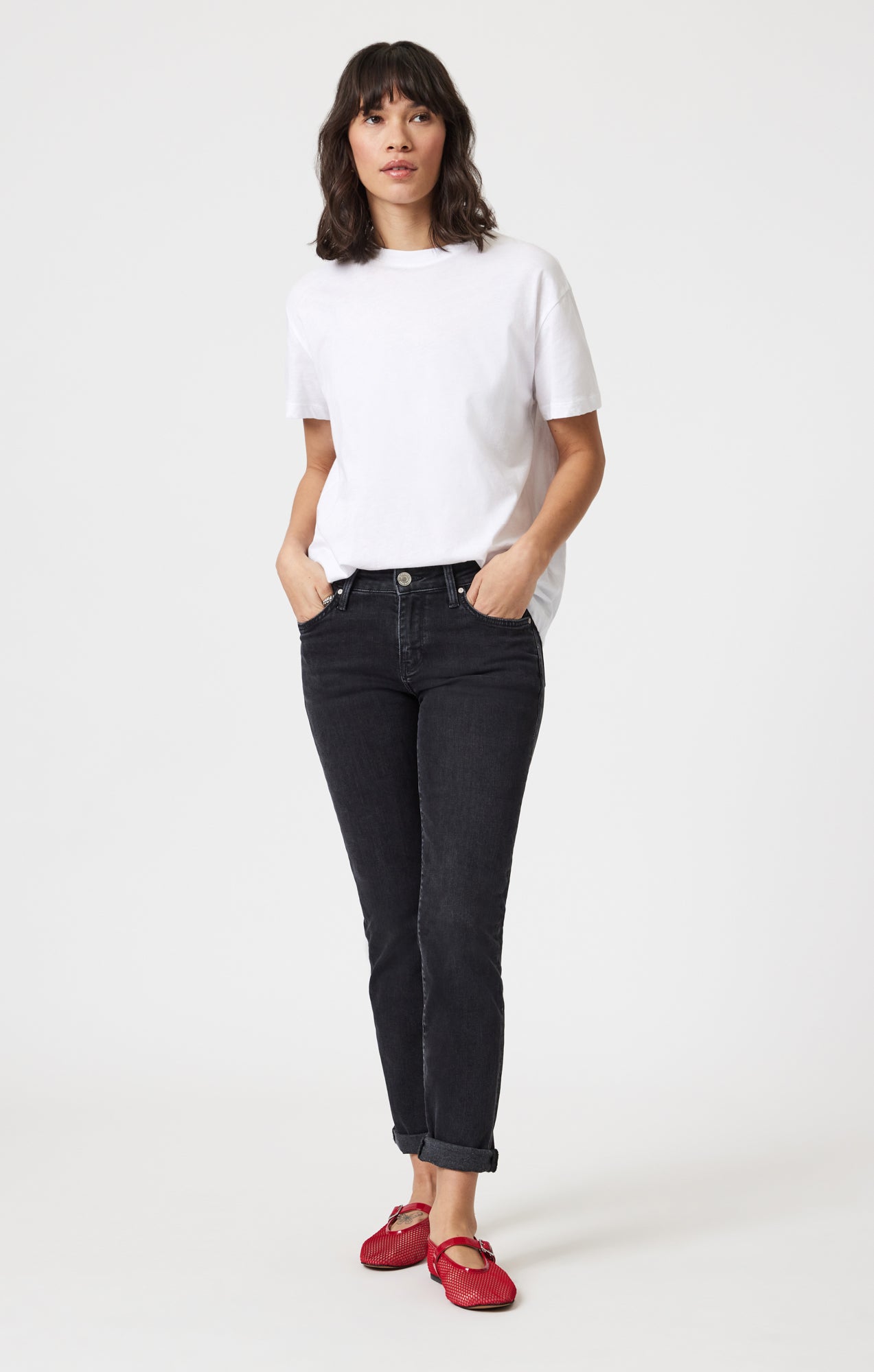 EMMA SLIM BOYFRIEND IN DARK SMOKE TRIBECA - Mavi Jeans