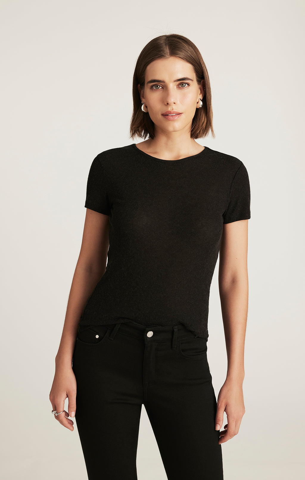 EDITION CAP SLEEVE T-SHIRT IN BLACK - Mavi Jeans