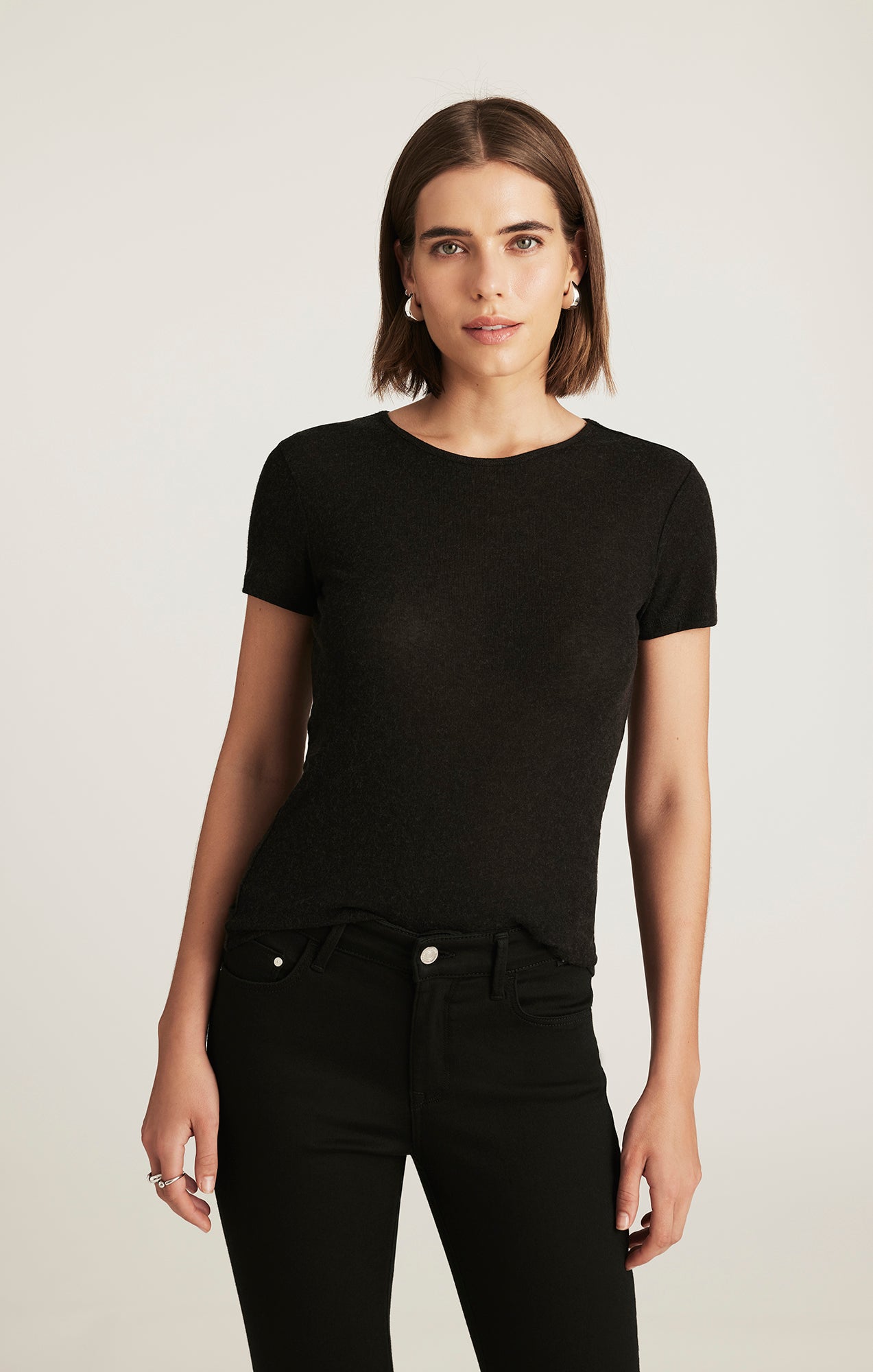 EDITION CAP SLEEVE T-SHIRT IN BLACK - Mavi Jeans