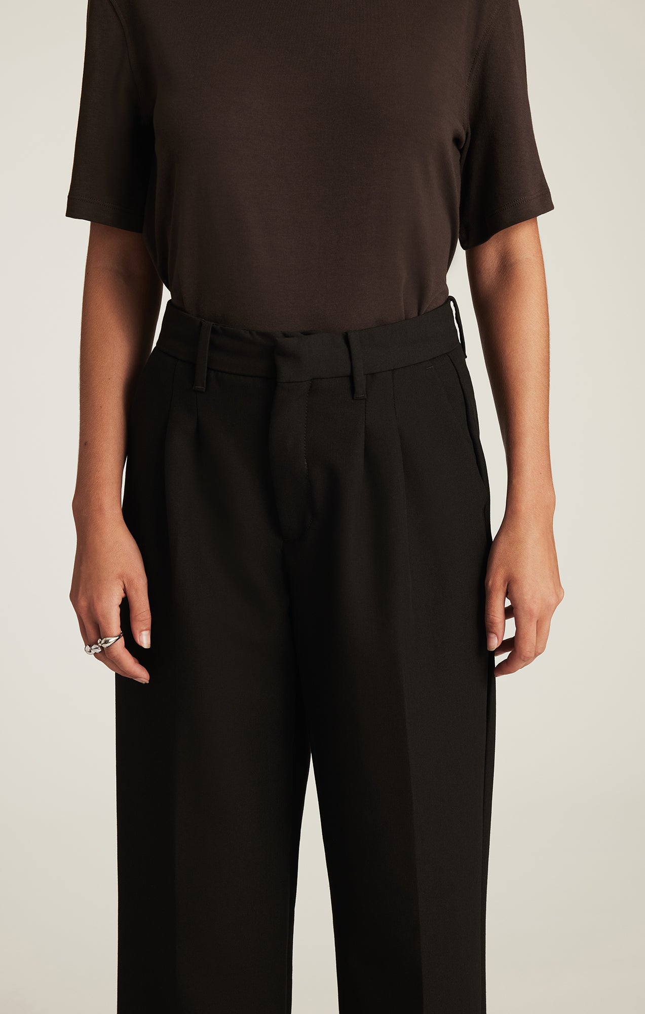 CHARLOTTE WIDE LEG IN BLACK SMART TWILL - Mavi Jeans