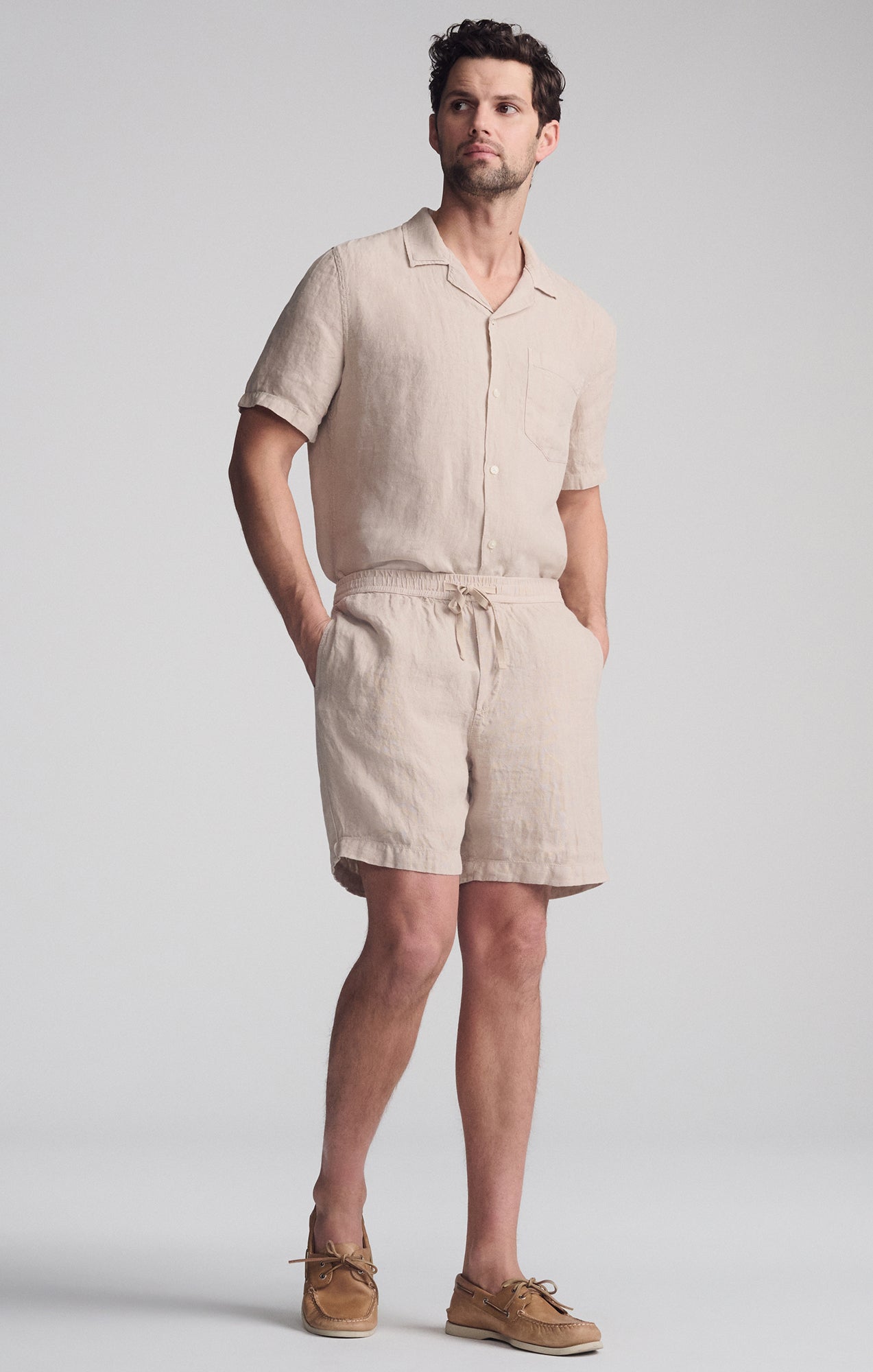 LINEN POCKET SHORTS IN SAND - Mavi Jeans