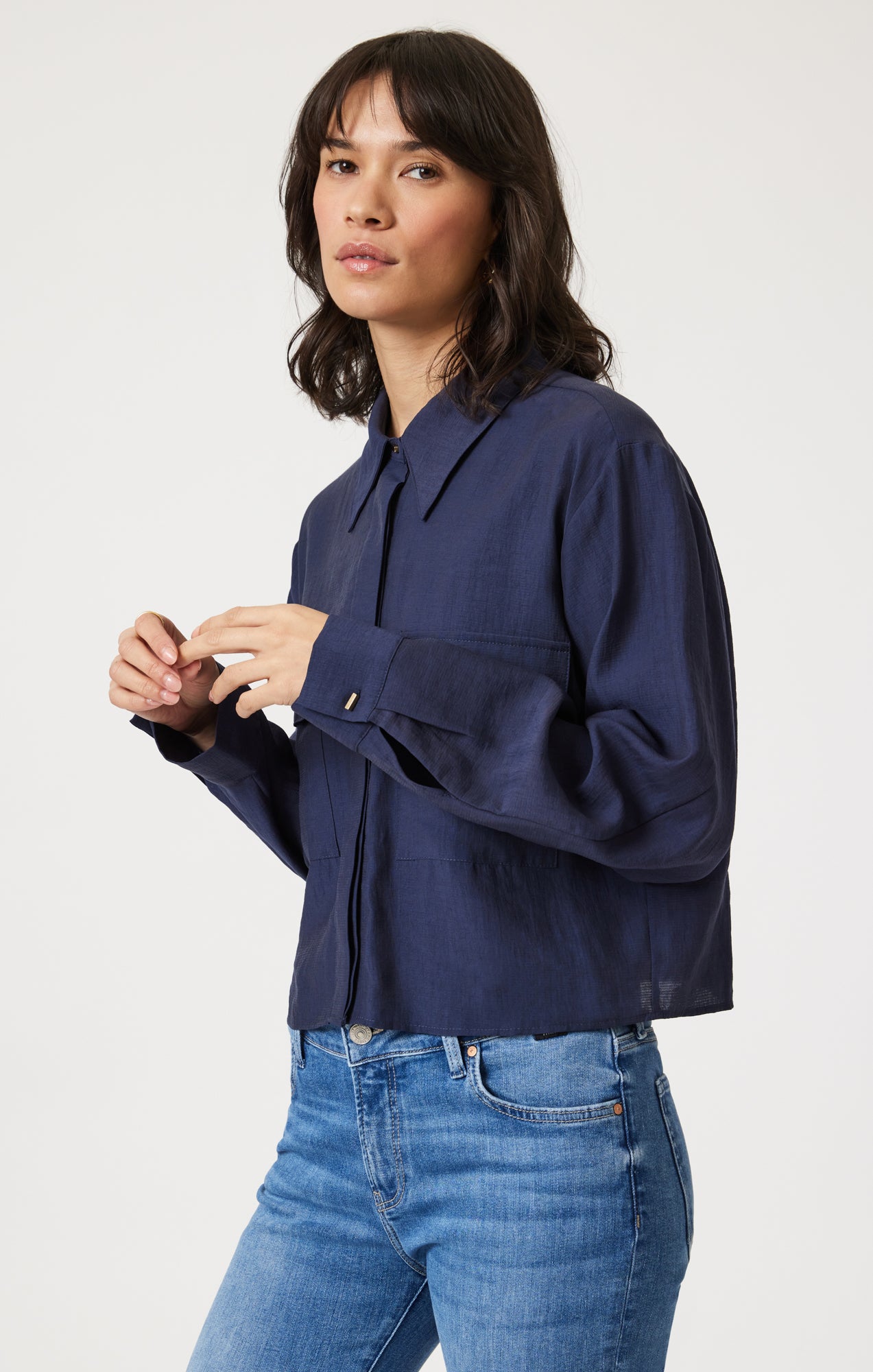 DOUBLE POCKET LONG SLEEVE SHIRT IN NAVAL ACADEMY - Mavi Jeans