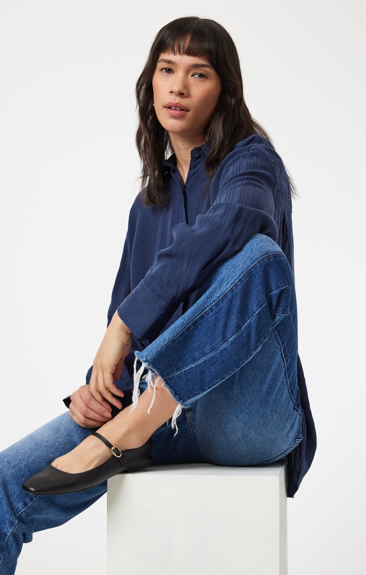 SAVANNAH STRAIGHT LEG IN MIX BLUE BLOCKING - Mavi Jeans