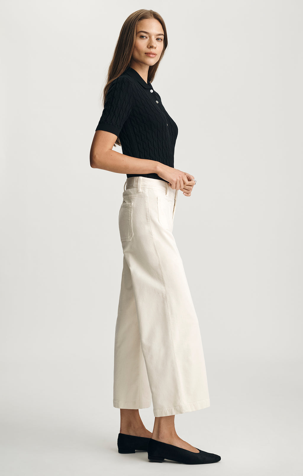 PALOMA MARINE WIDE LEG IN WHITE CORD - Mavi Jeans