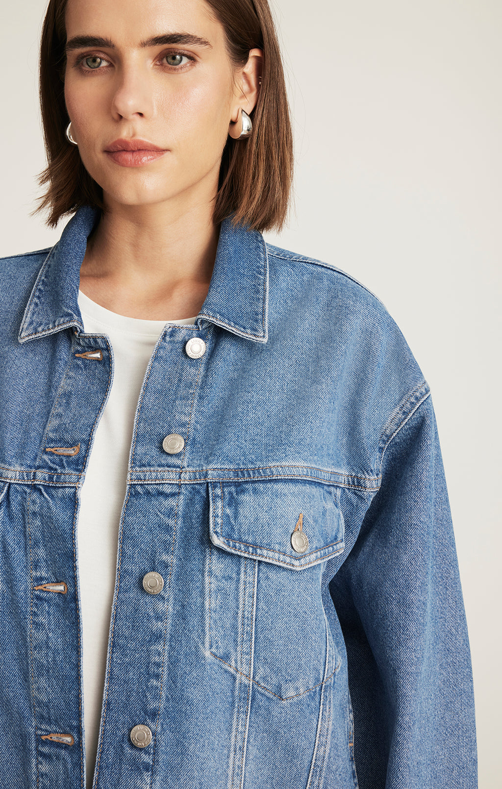 LUNA DENIM JACKET IN MID BLUE 90S - Mavi Jeans