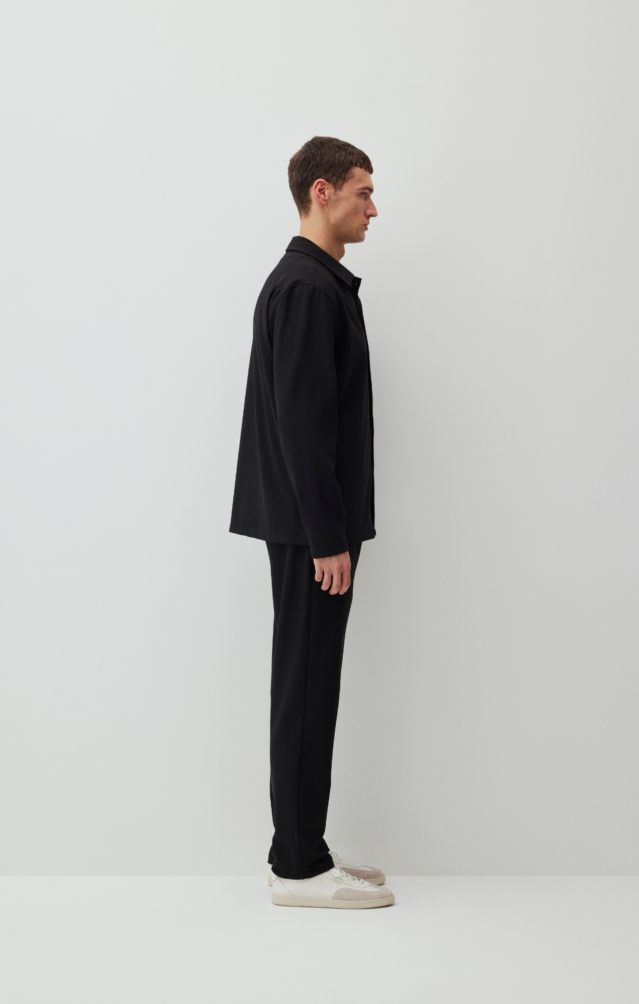 LONG SLEEVE SNAP-BUTTON SHIRT IN BLACK - Mavi Jeans