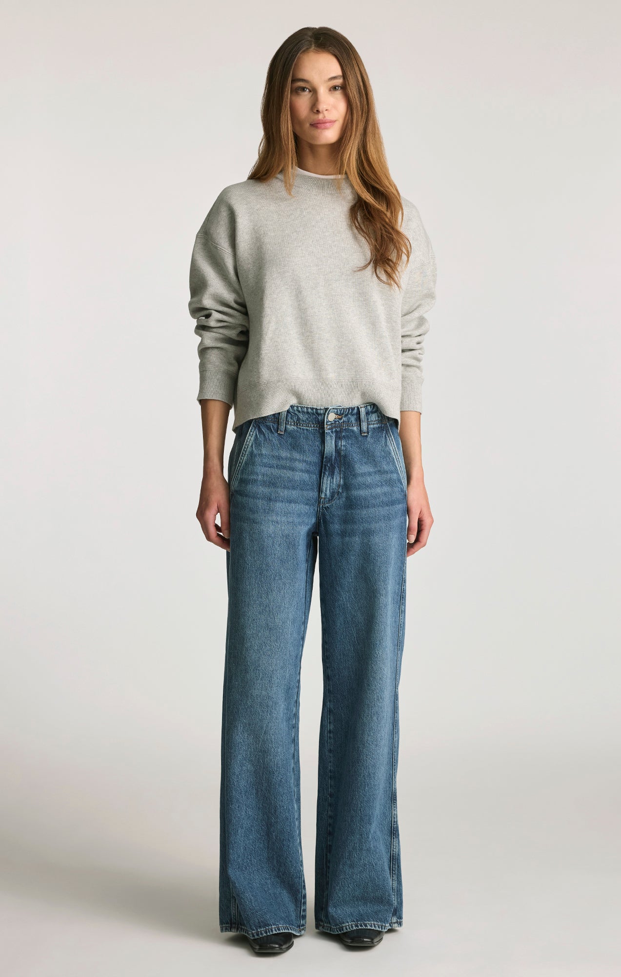 SIENA CHINO WIDE LEG IN DARK SHADED WELL BLUE - Mavi Jeans