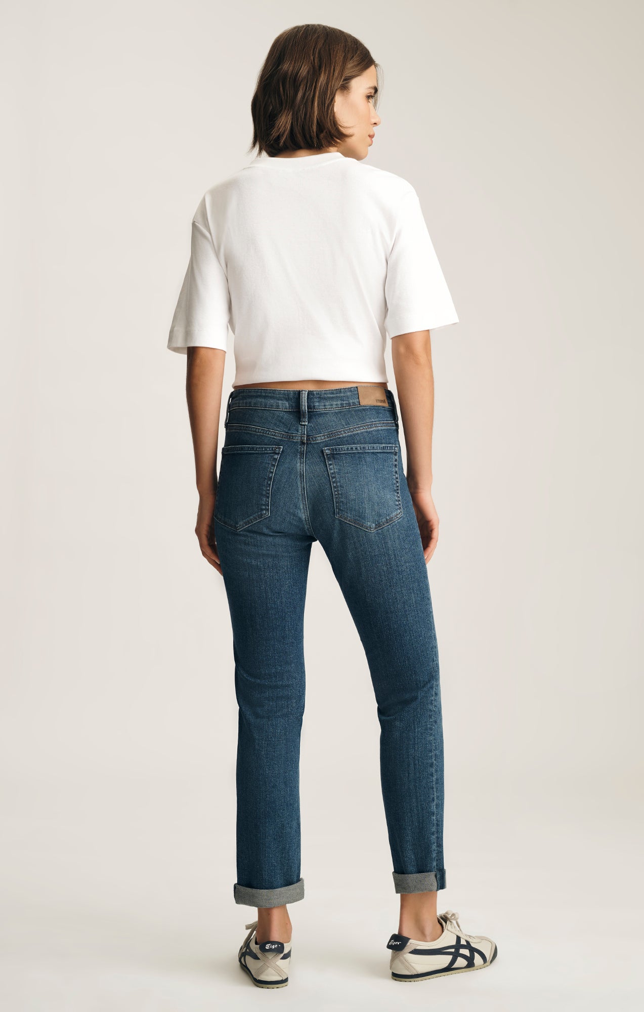 KATHLEEN SLIM BOYFRIEND IN DARK BRUSHED FLEX BLUE - Mavi Jeans