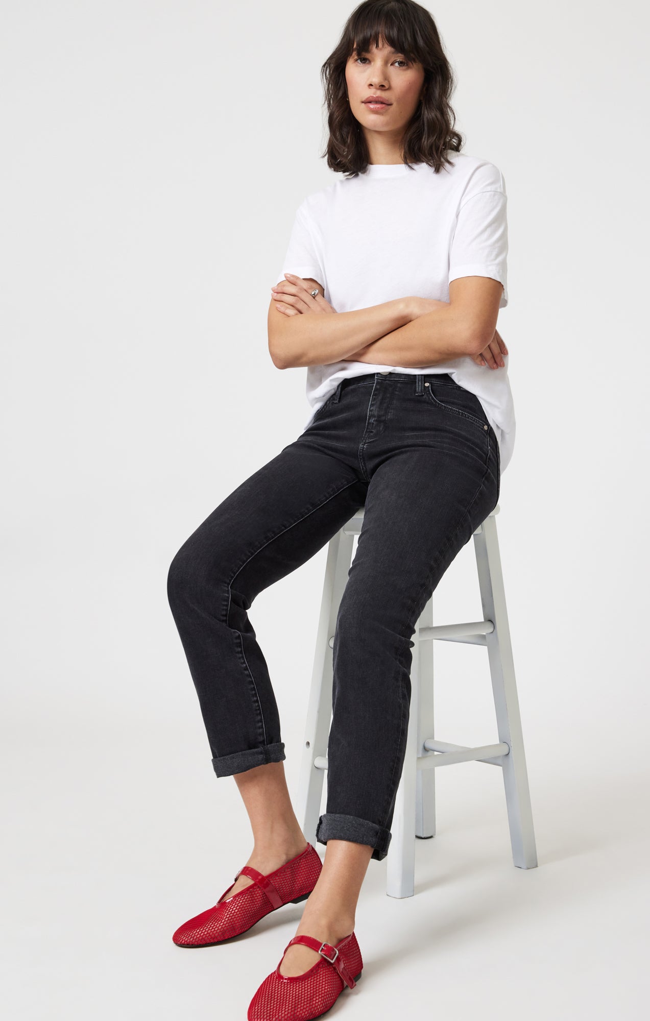 EMMA SLIM BOYFRIEND IN DARK SMOKE TRIBECA - Mavi Jeans