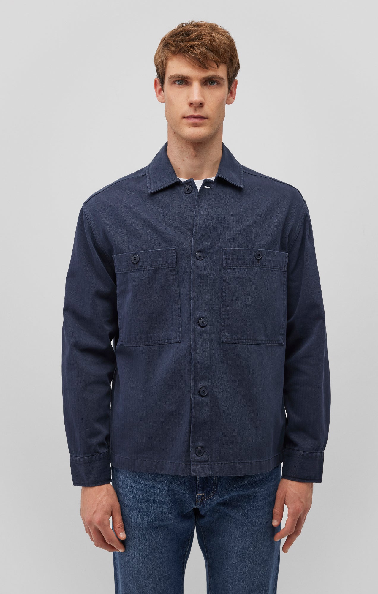 DOUBLE POCKET BUTTON-UP SHIRT IN INDIA INK - Mavi Jeans