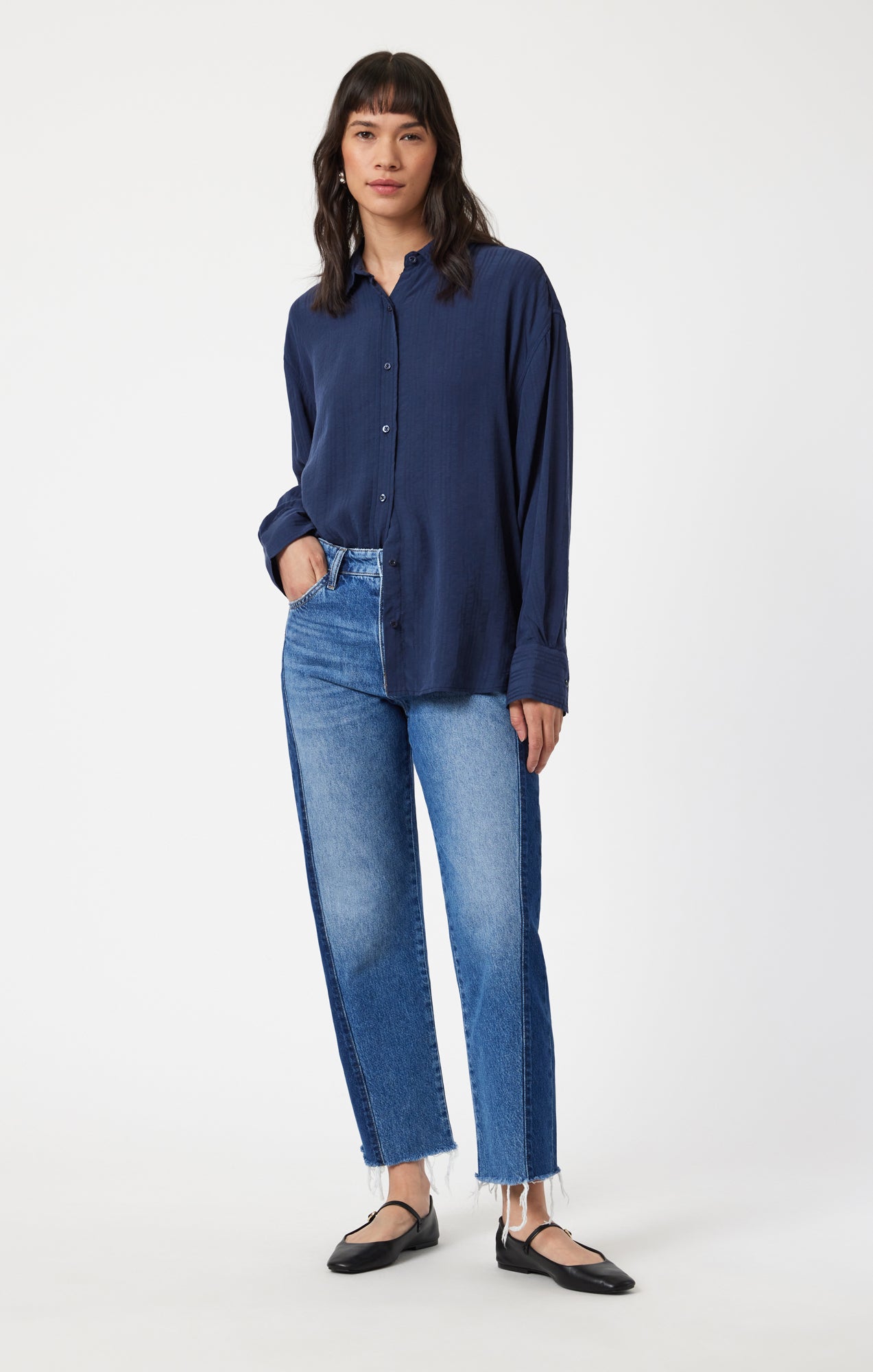 SAVANNAH STRAIGHT LEG IN MIX BLUE BLOCKING - Mavi Jeans