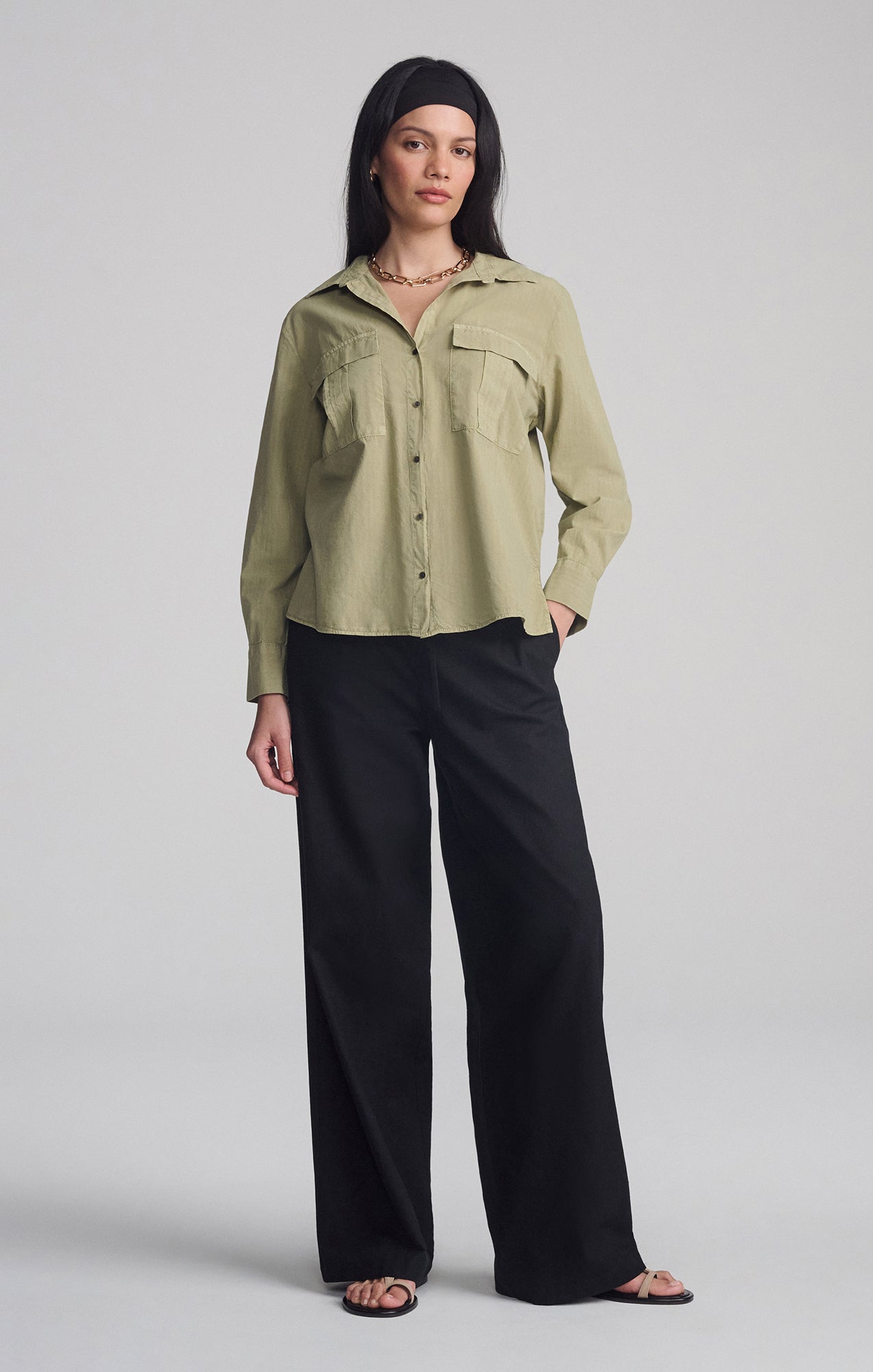 DOUBLE POCKET BUTTON-UP SHIRT IN TEA - Mavi Jeans