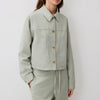CROPPED TENCEL™ OVERSHIRT IN ABBEY STONE - Mavi Jeans