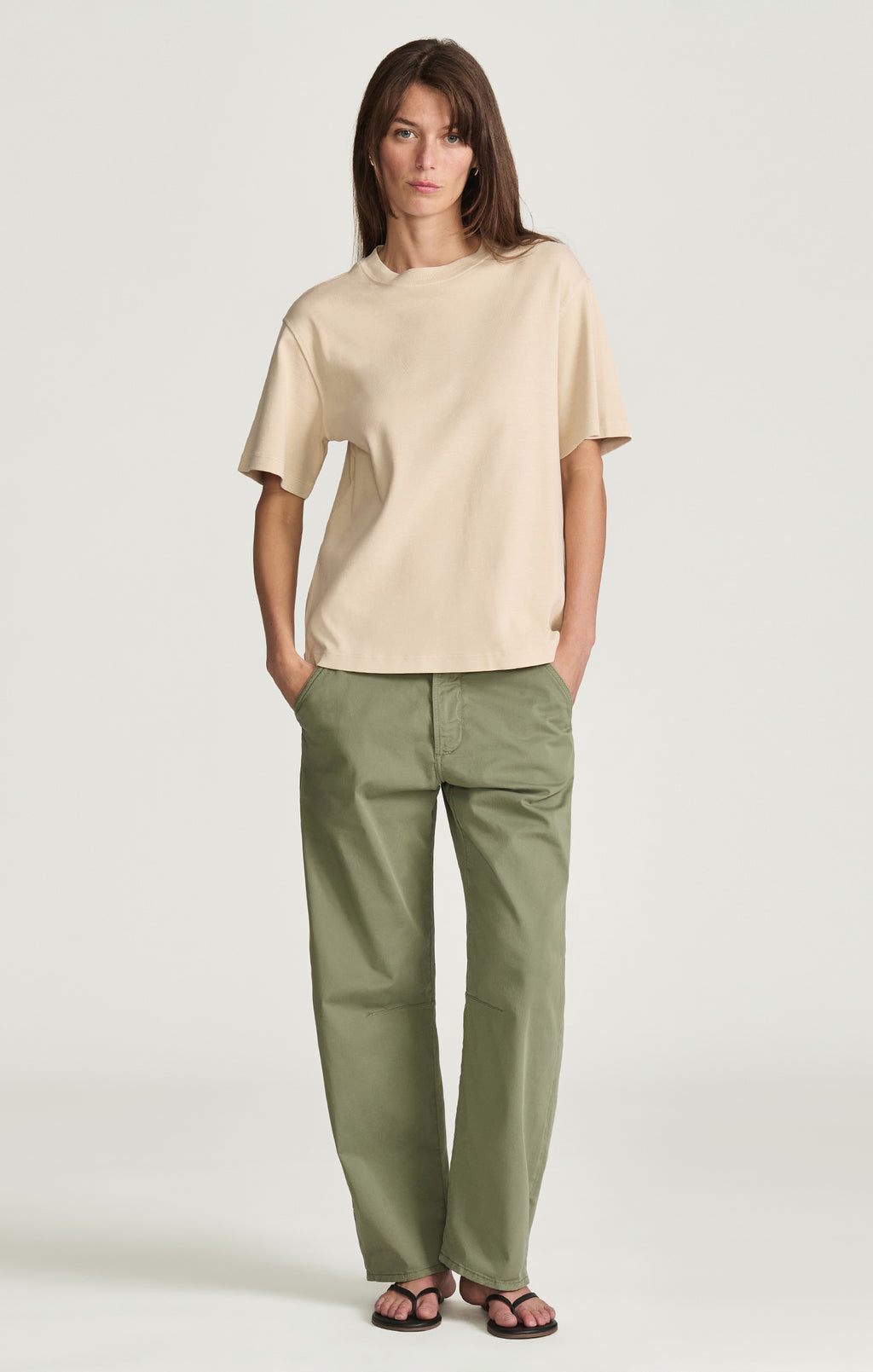 CREW NECK T-SHIRT IN SANDSHELL - Mavi Jeans