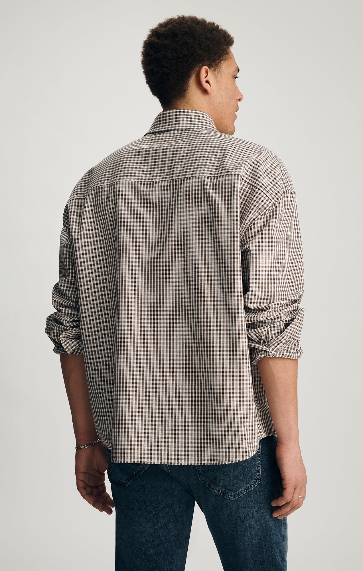 PLAID BUTTON-UP SHIRT IN FOXTROT CHECK - Mavi Jeans