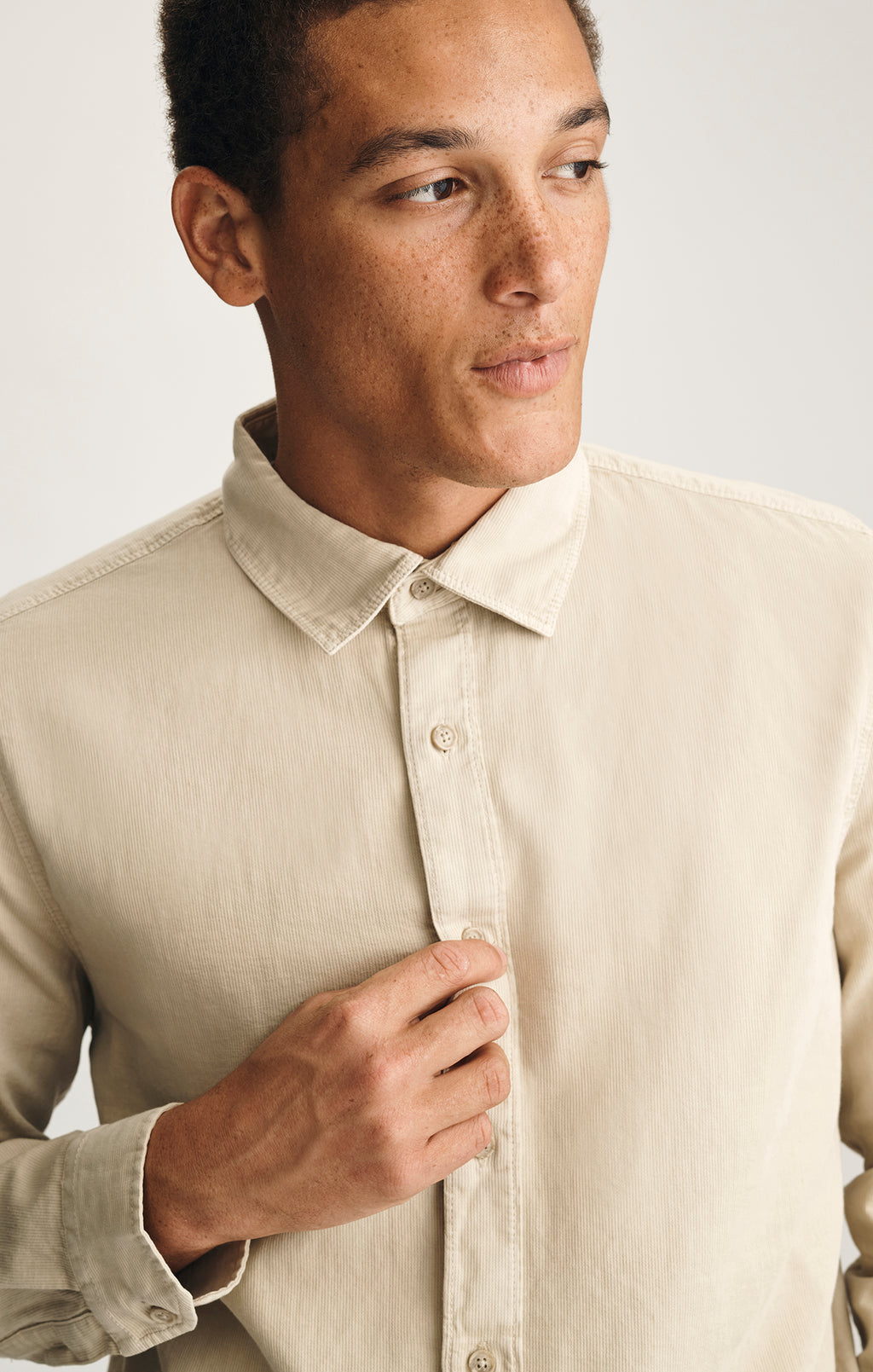 LONG SLEEVE BUTTON-UP SHIRT IN PEYOTE - Mavi Jeans