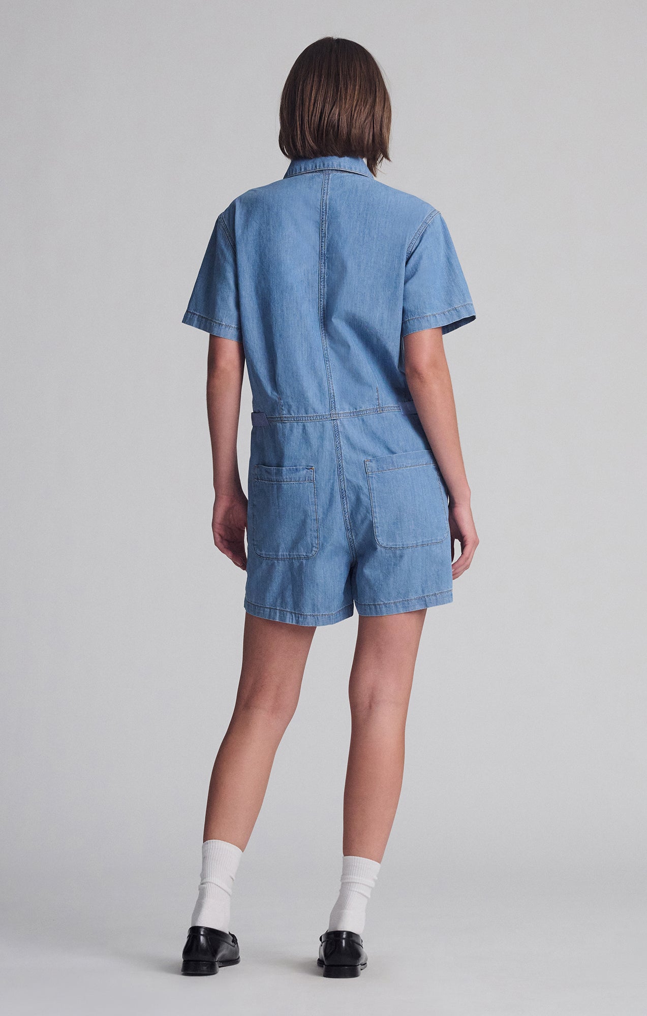 NOREEN DENIM ROMPER IN MID VINTAGE LIGHT DENIM - Mavi Jeans