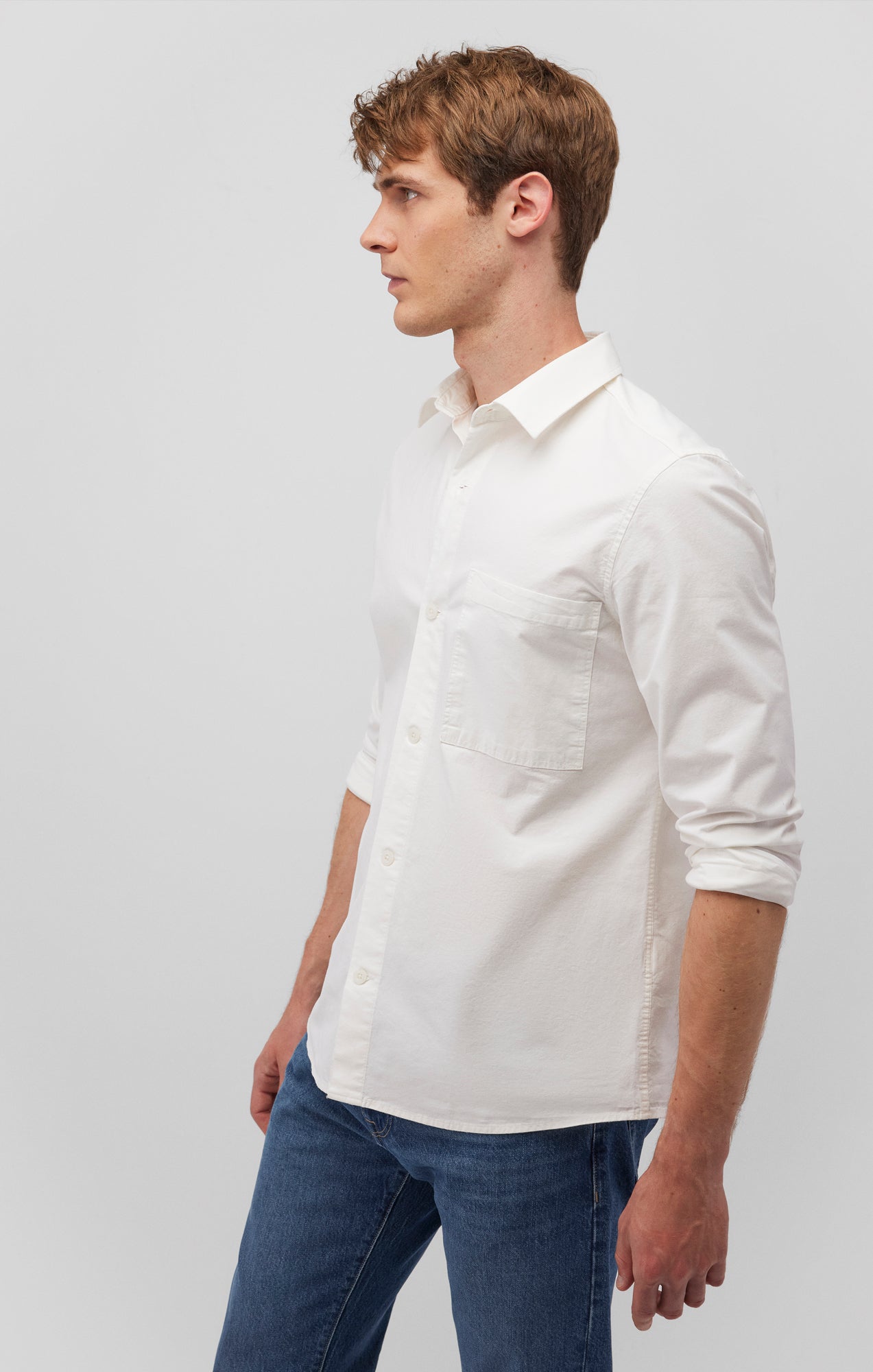 ONE POCKET BUTTON-UP SHIRT IN ANTIQUE WHITE - Mavi Jeans