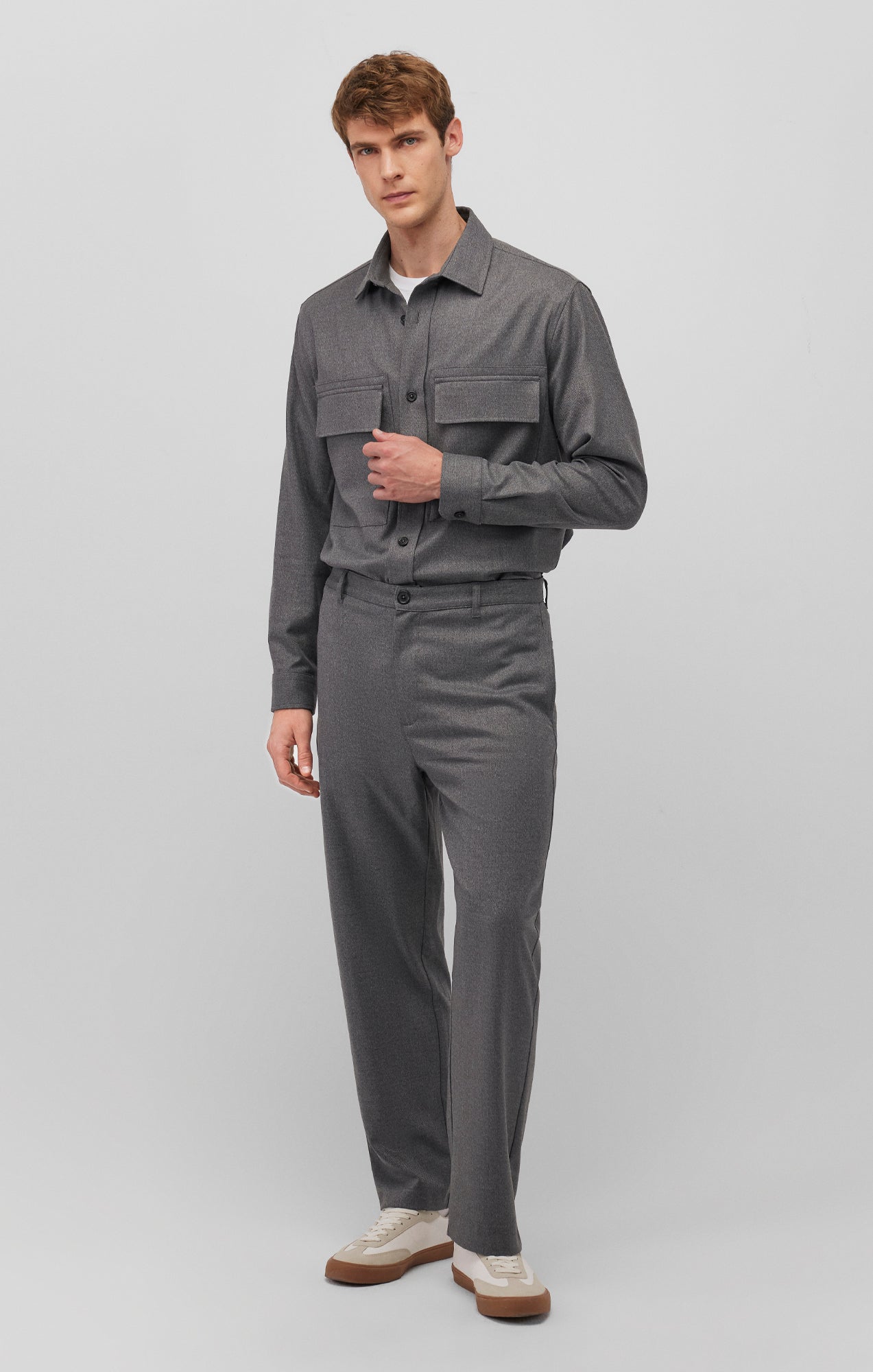 STRAIGHT LEG PANTS IN DARK GREY MELANGE - Mavi Jeans