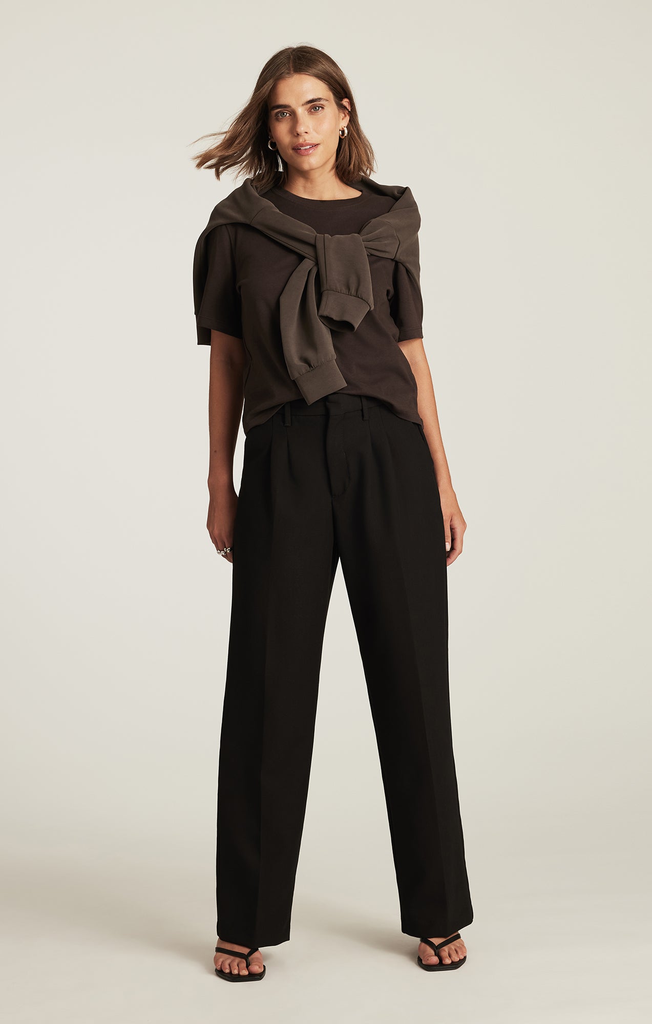 CHARLOTTE WIDE LEG IN BLACK SMART TWILL - Mavi Jeans