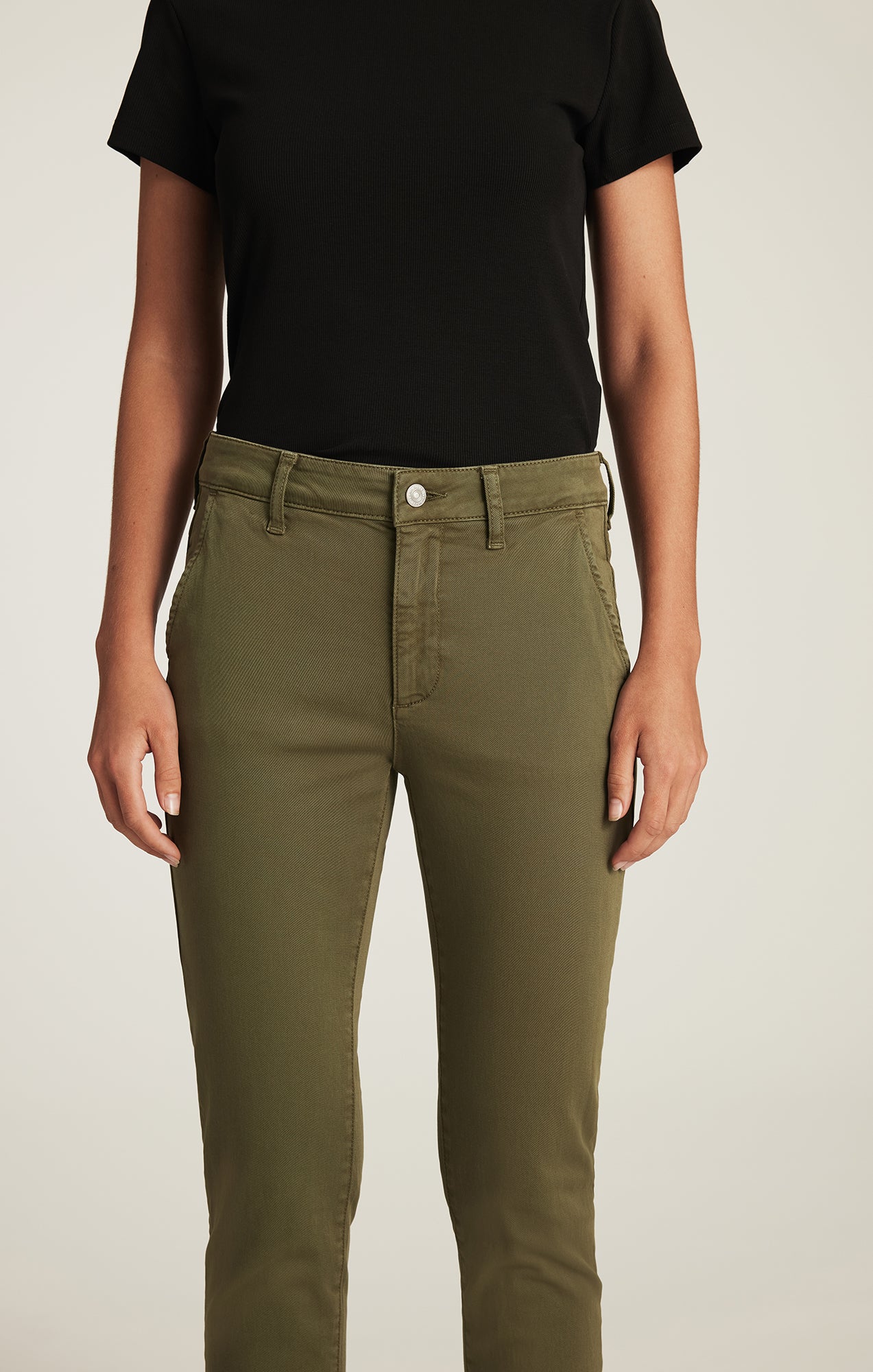 KATHLEEN SLIM BOYFRIEND IN DARK OLIVE CASUAL TWILL - Mavi Jeans