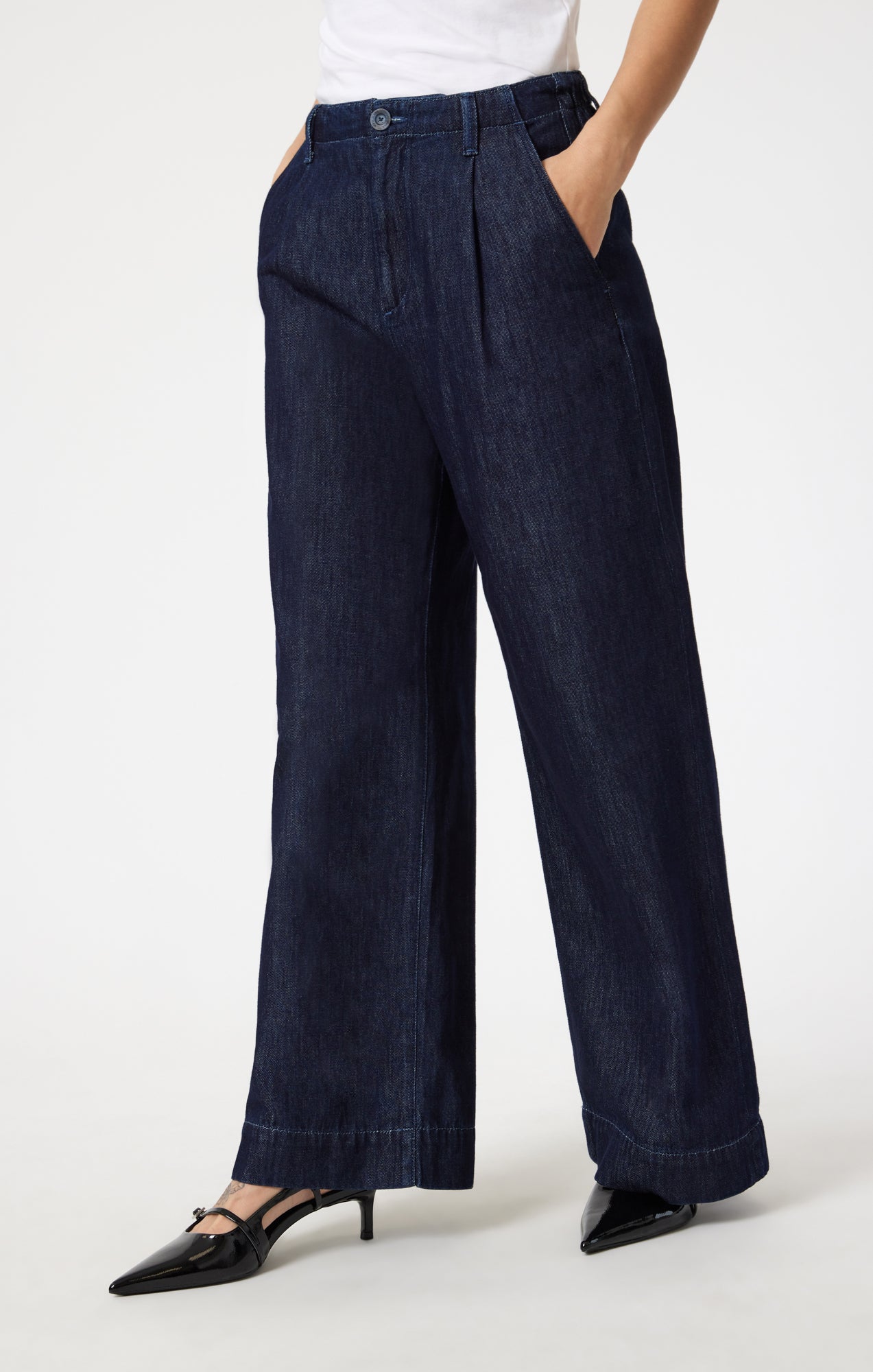PERA PLEATED WIDE LEG IN RINSE DENIM - Mavi Jeans