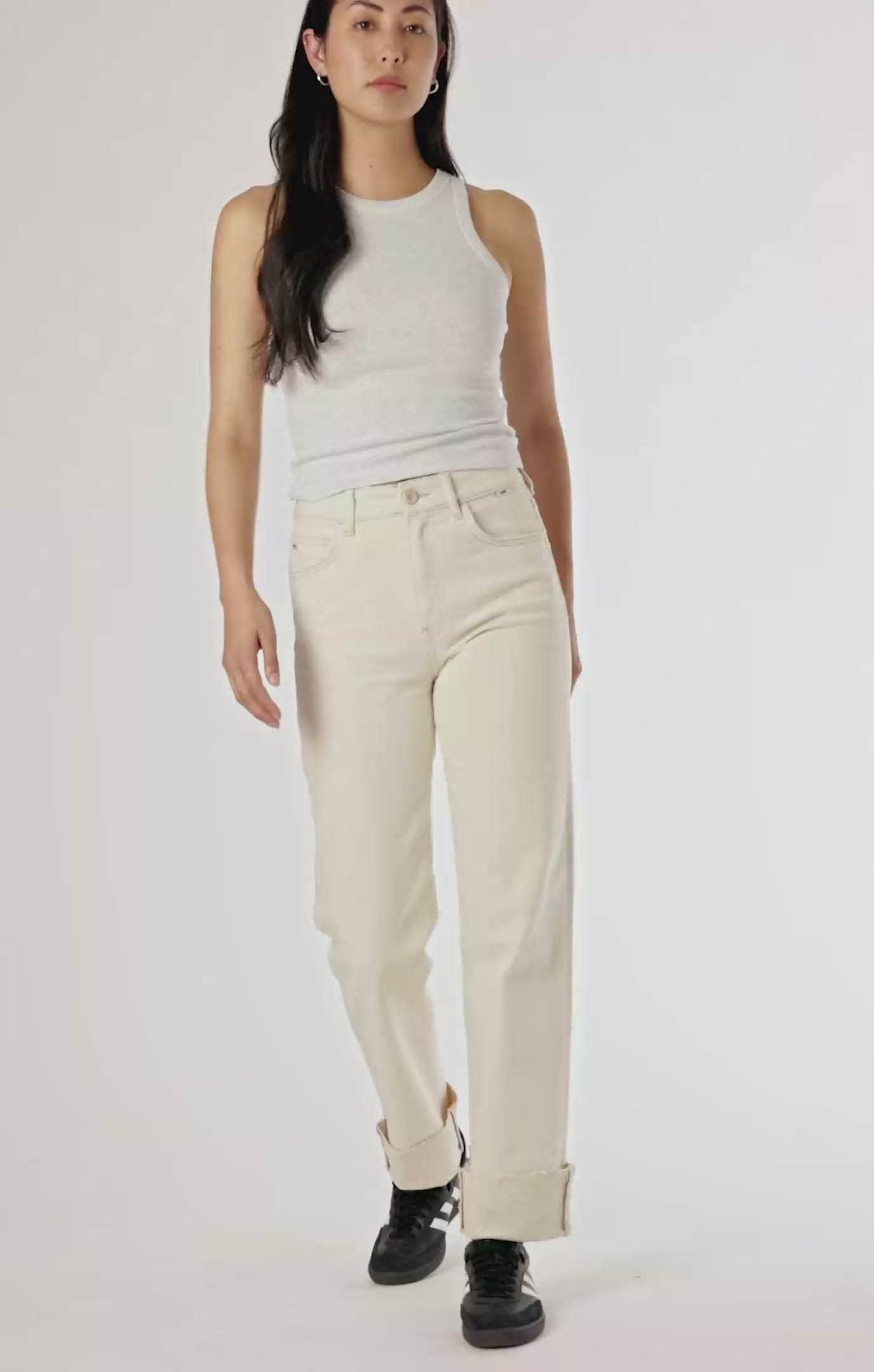 SAVANNAH CUFFED STRAIGHT LEG IN NATURAL ECRU DENIM - Mavi Jeans