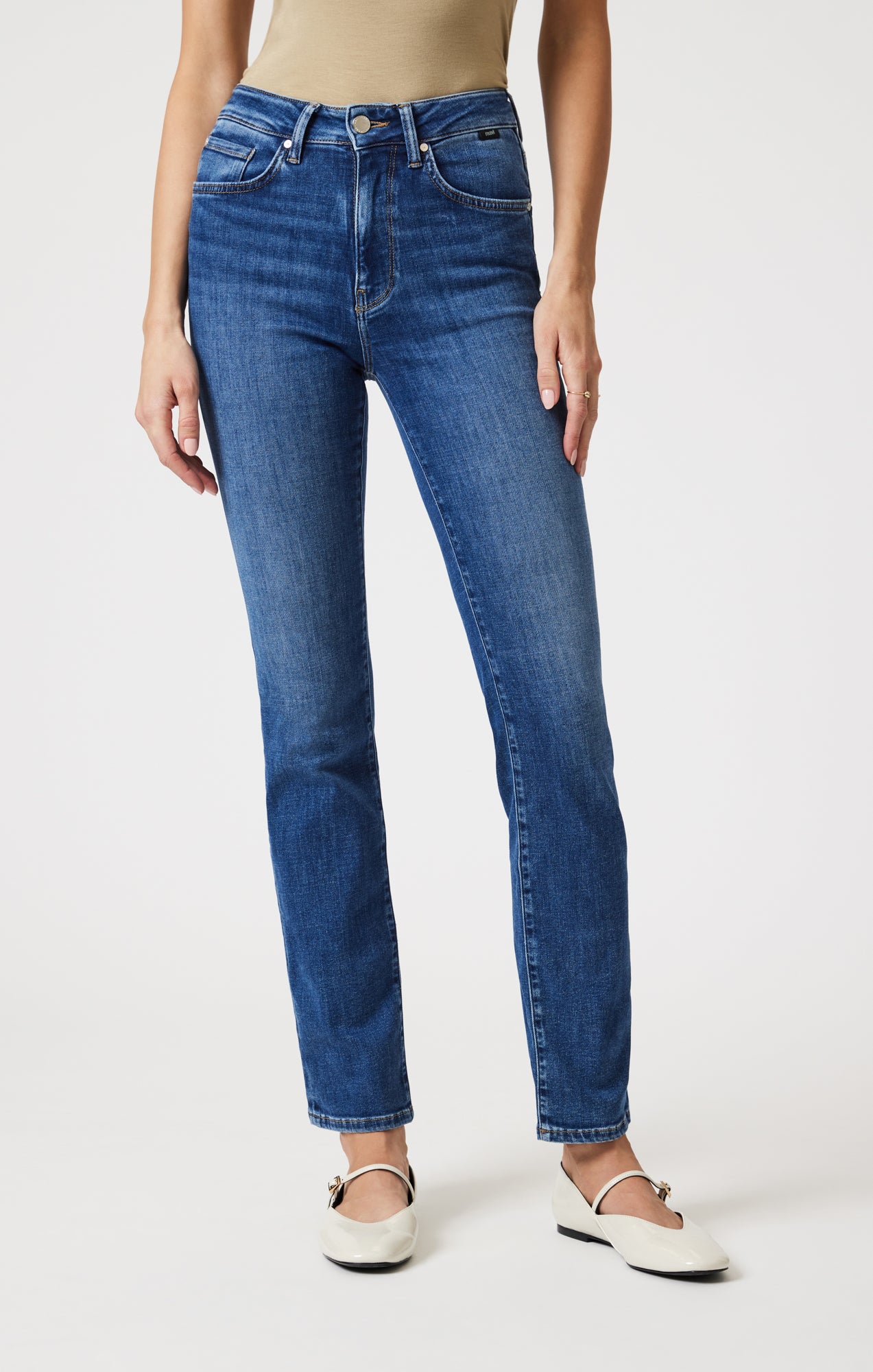 KENDRA STRAIGHT LEG IN DARK BRUSHED FEATHER BLUE - Mavi Jeans