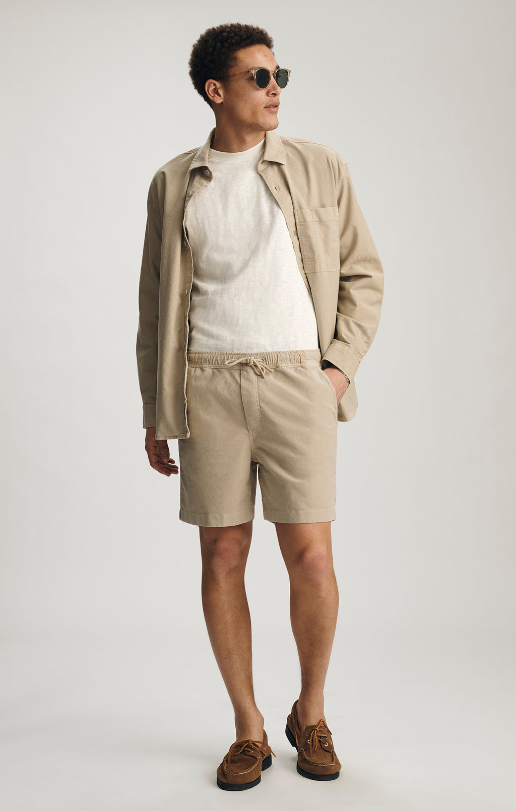 DRAWSTRING SHORTS IN FEATHER GRAY - Mavi Jeans
