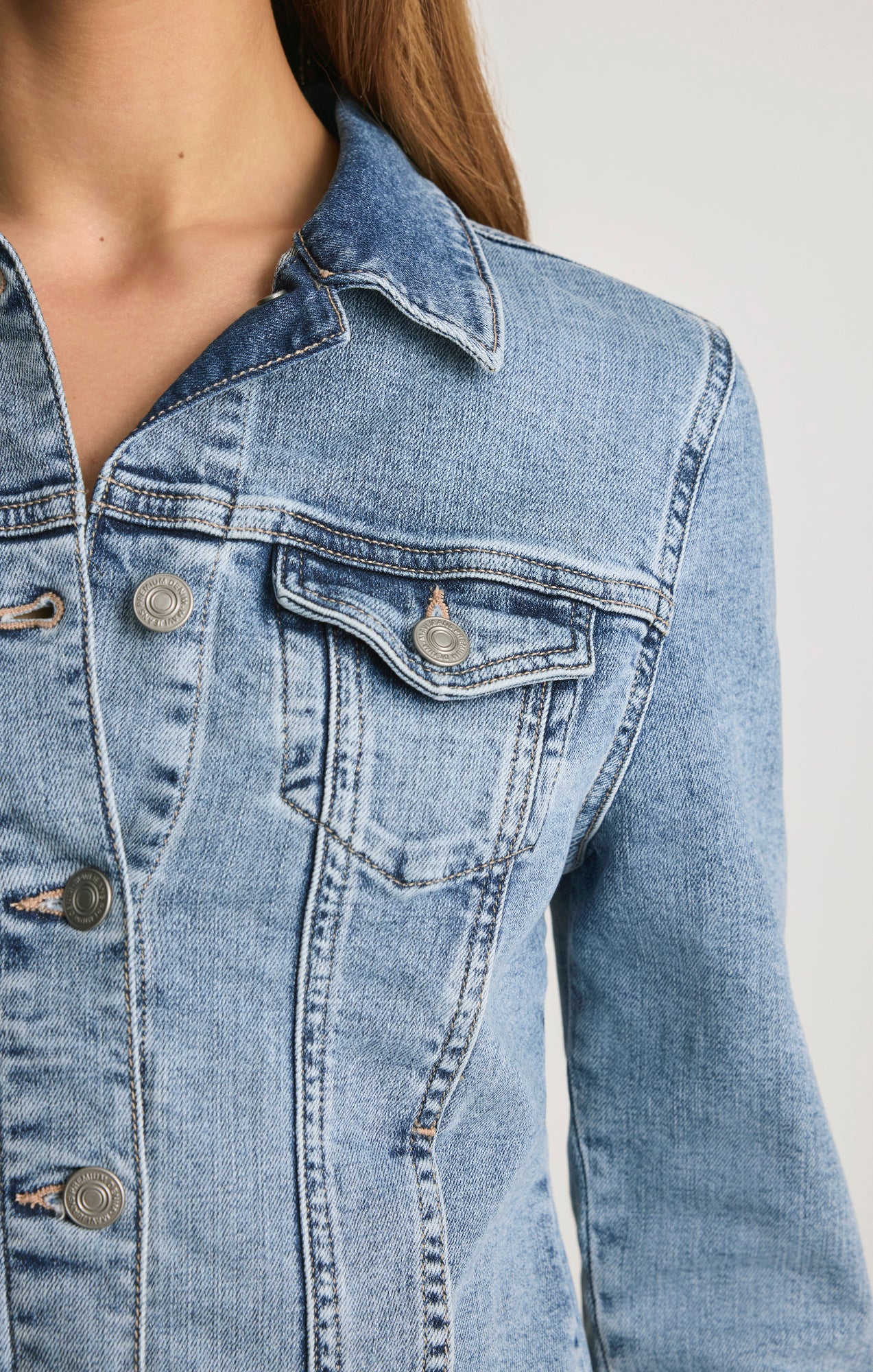 VESTE EN JEAN SAMANTHA BLEU FLEX BROSSÉ CLAIR