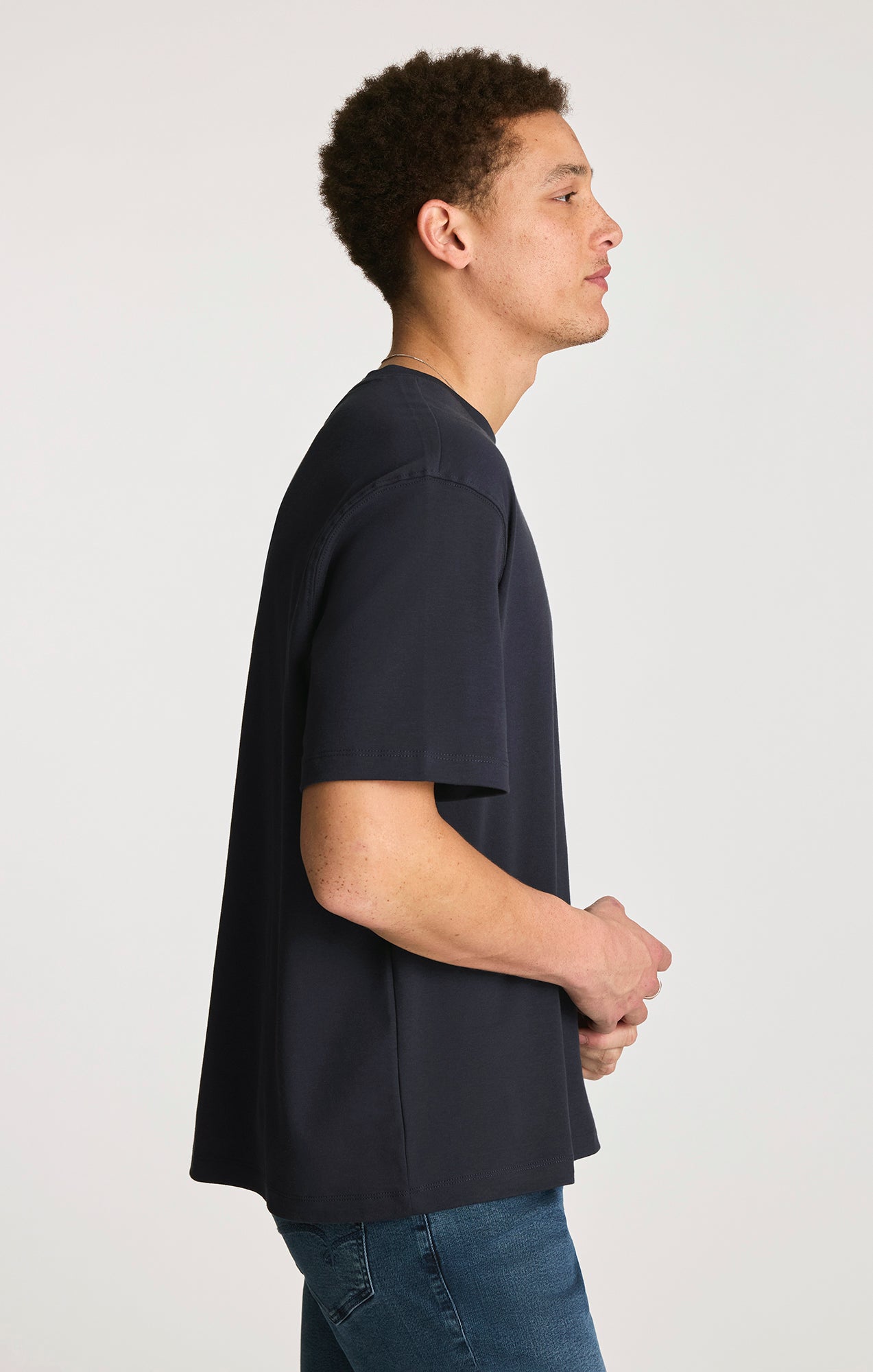 INTERLOCK CREW NECK T-SHIRT IN NIGHT SKY - Mavi Jeans